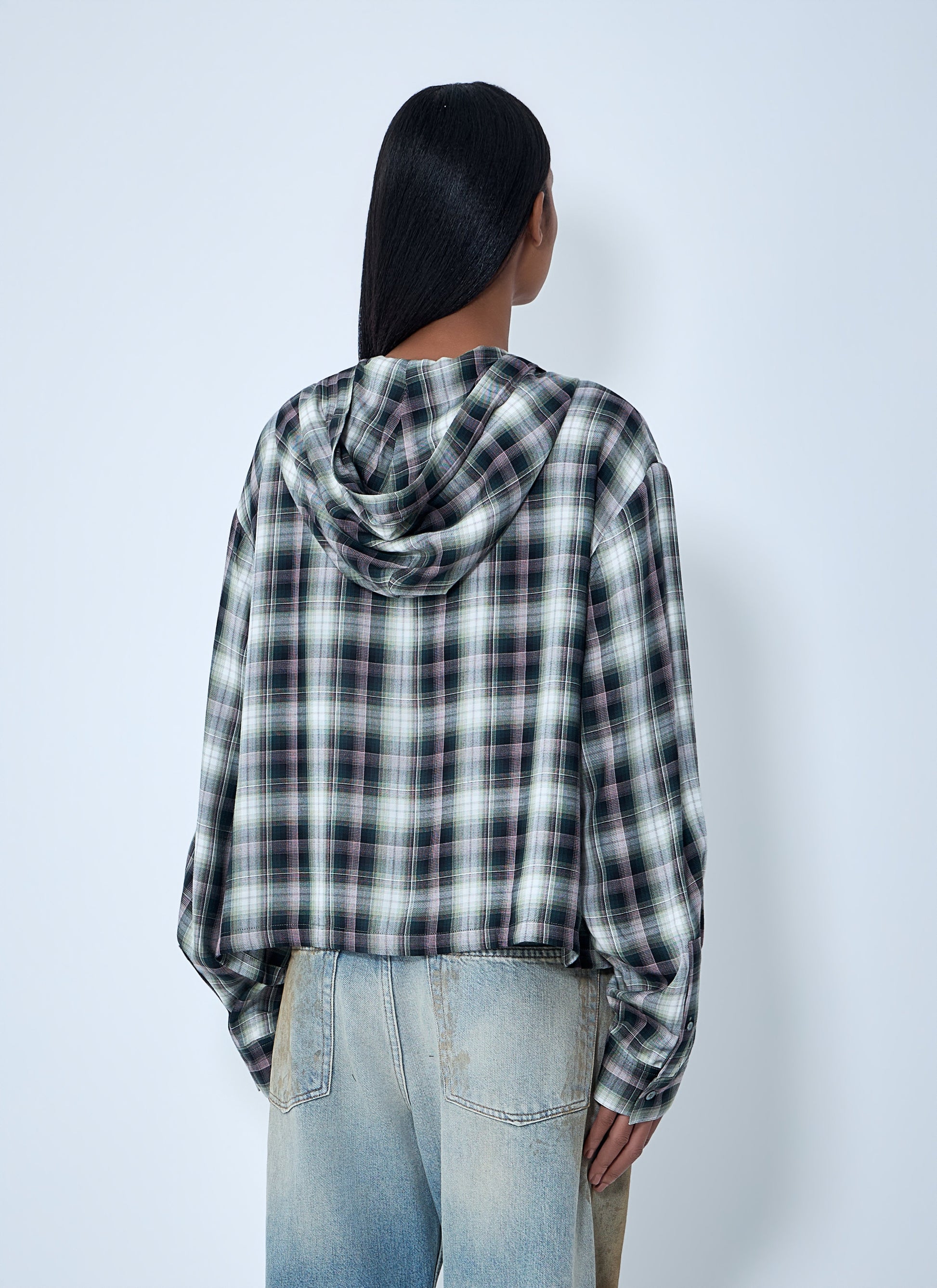 Acne Studios Women Hooded Check Shirt ACNE STUDIOS