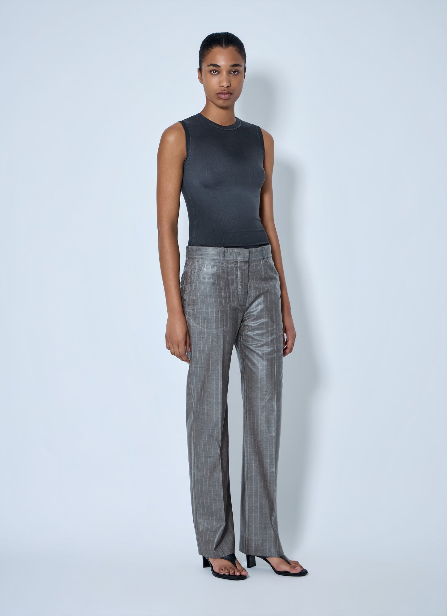 Acne Studios Women Coated Pinstripe Trousers ACNE STUDIOS