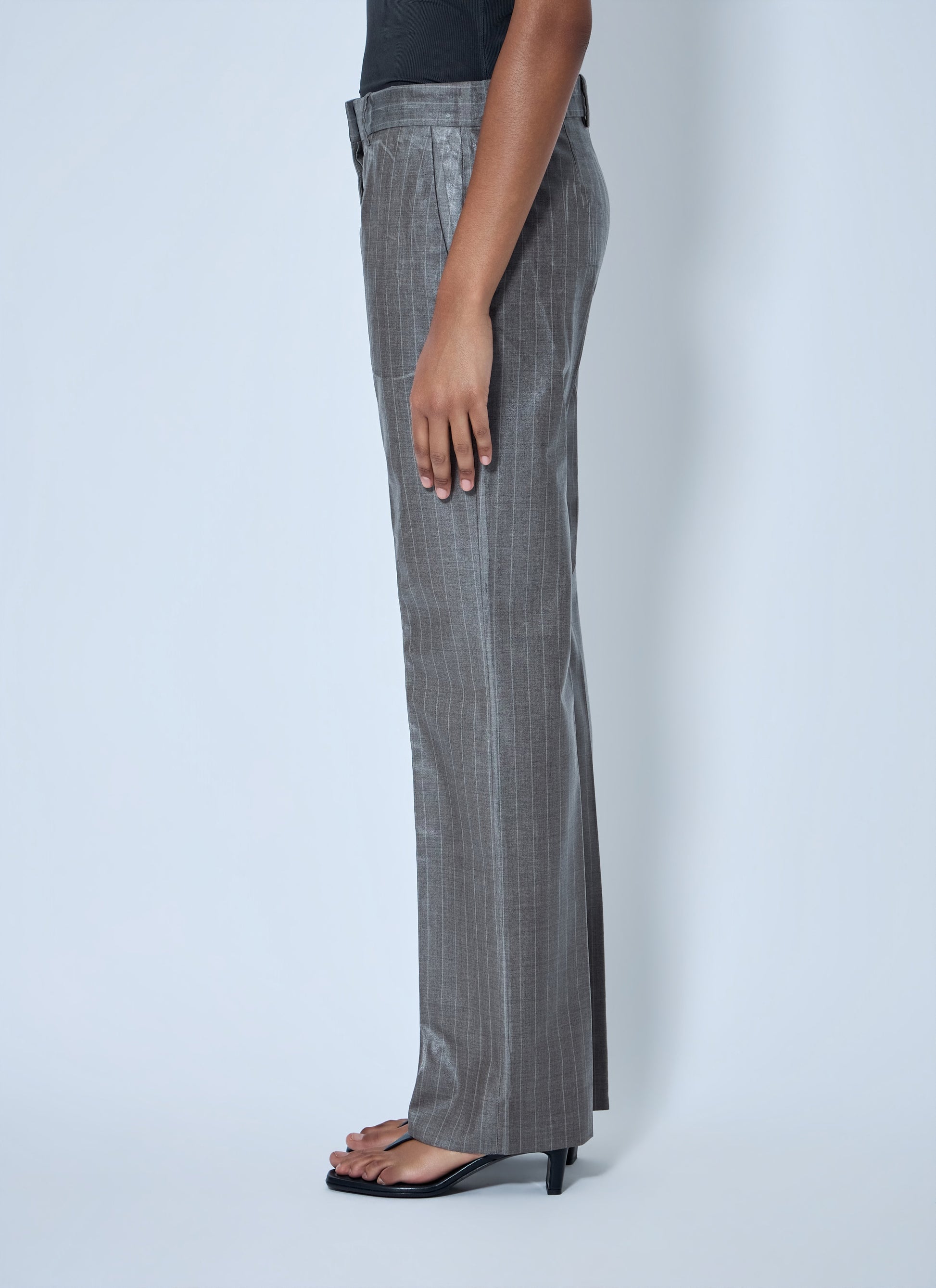 Acne Studios Women Coated Pinstripe Trousers ACNE STUDIOS