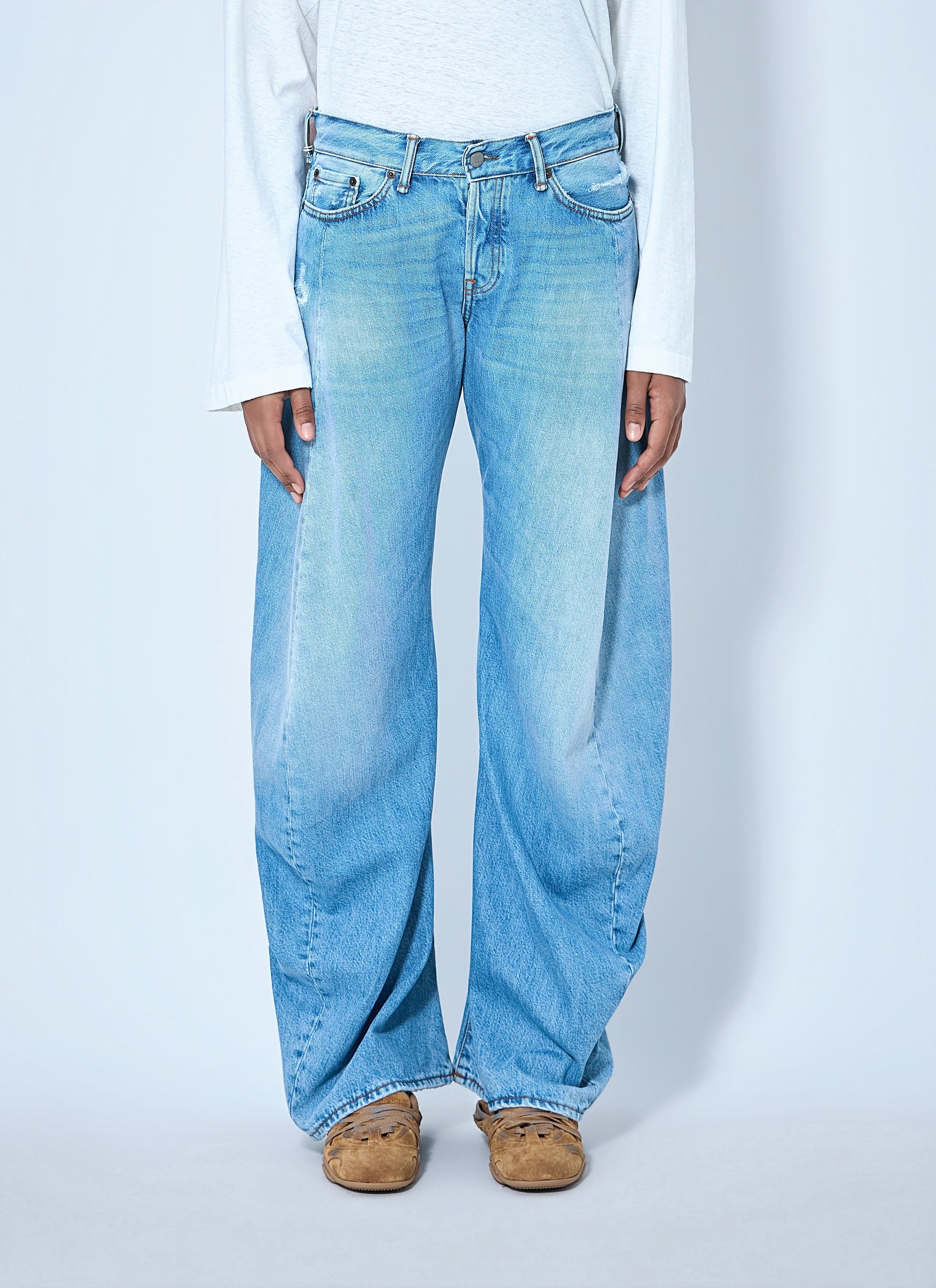 Acne Studios Women 2006F Distressed Wide Leg Jeans ACNE STUDIOS