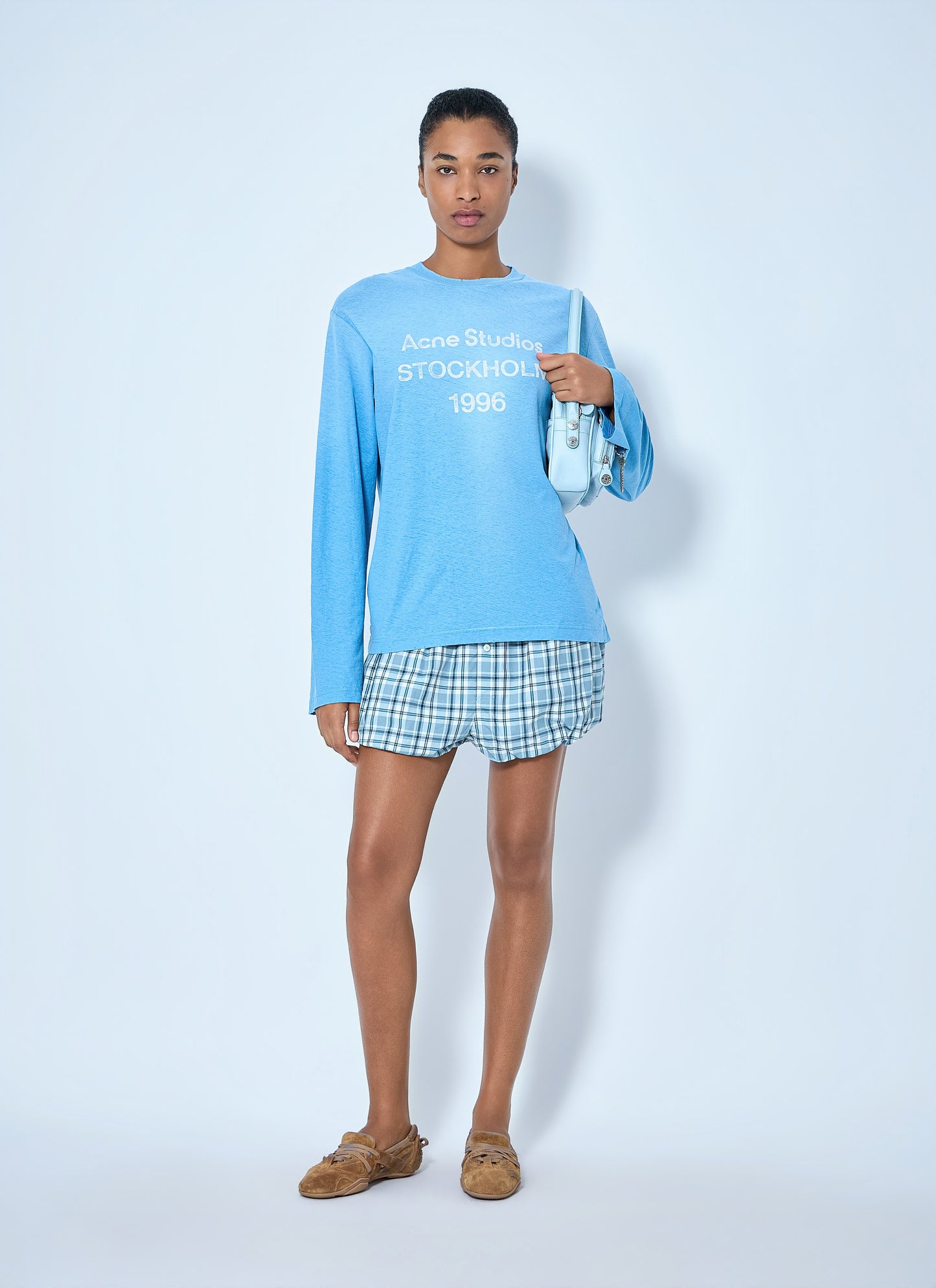 Acne Studios Women Gathered Check Shorts ACNE STUDIOS