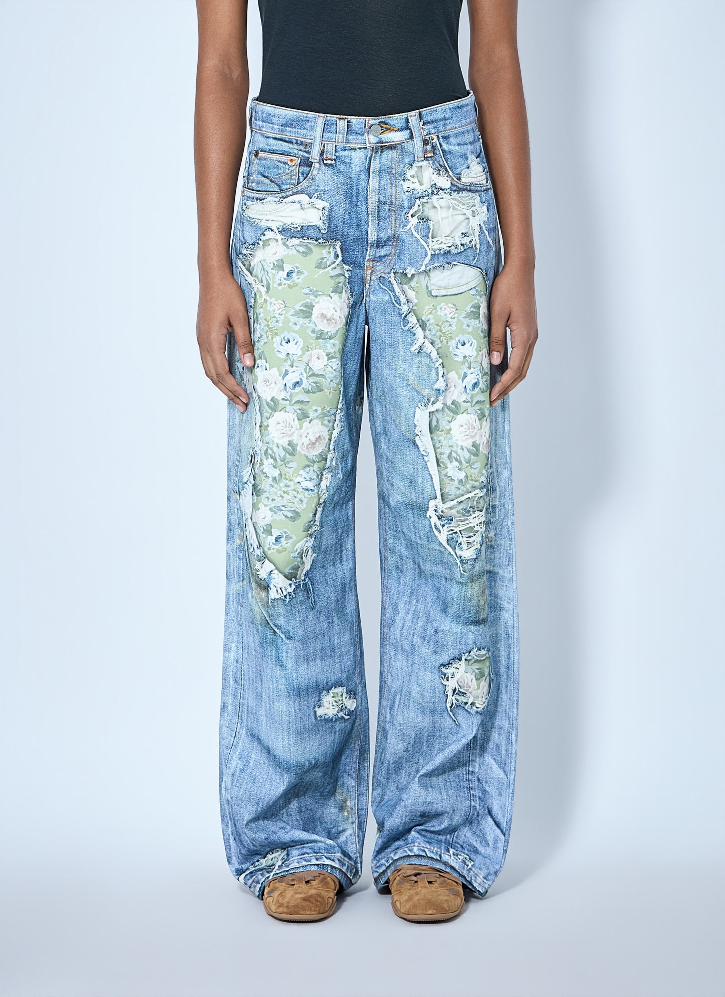 Acne Studios Women Distressed Floral Patchwork Jeans ACNE STUDIOS