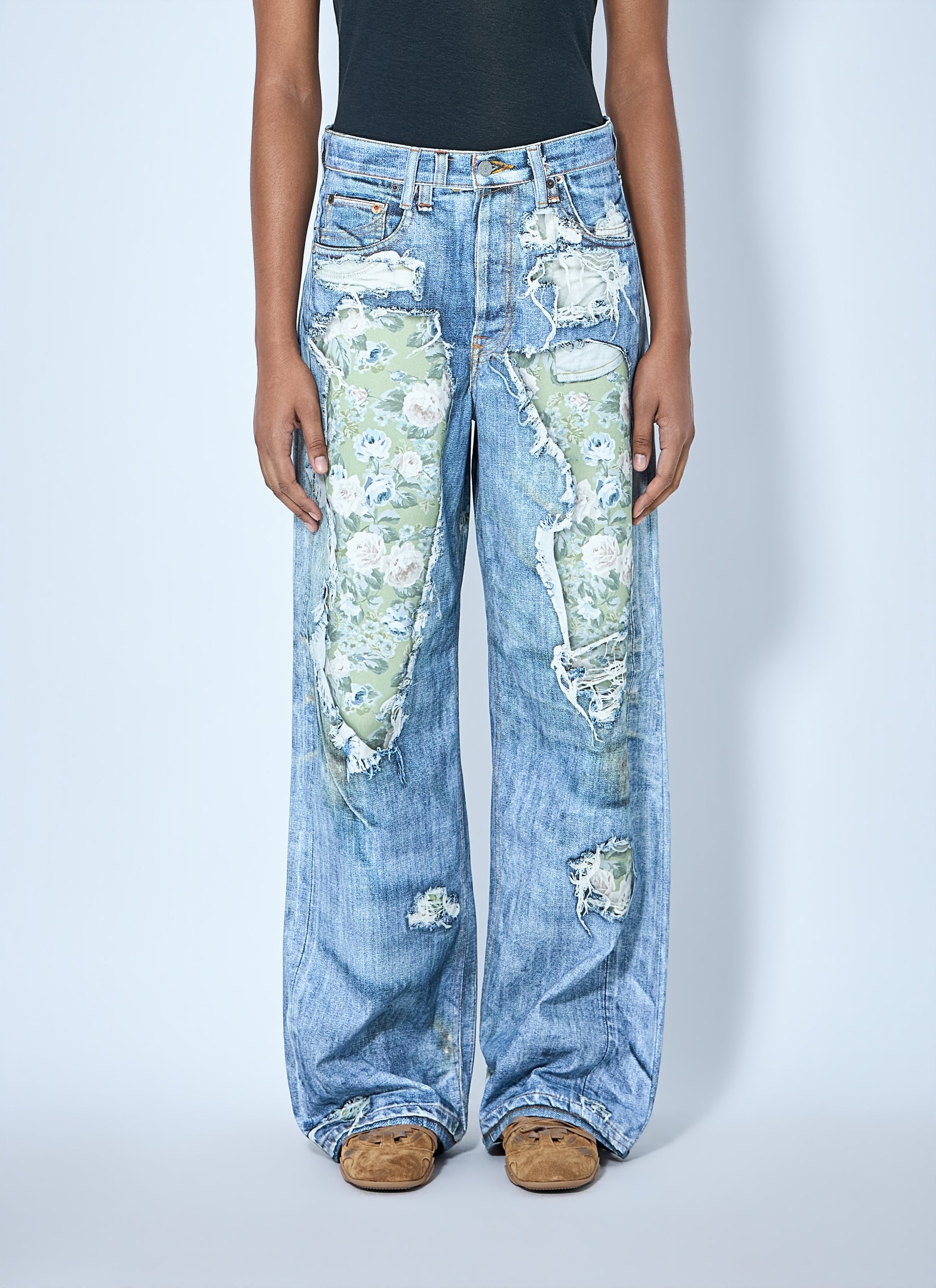 Acne Studios Women Distressed Floral Patchwork Jeans ACNE STUDIOS