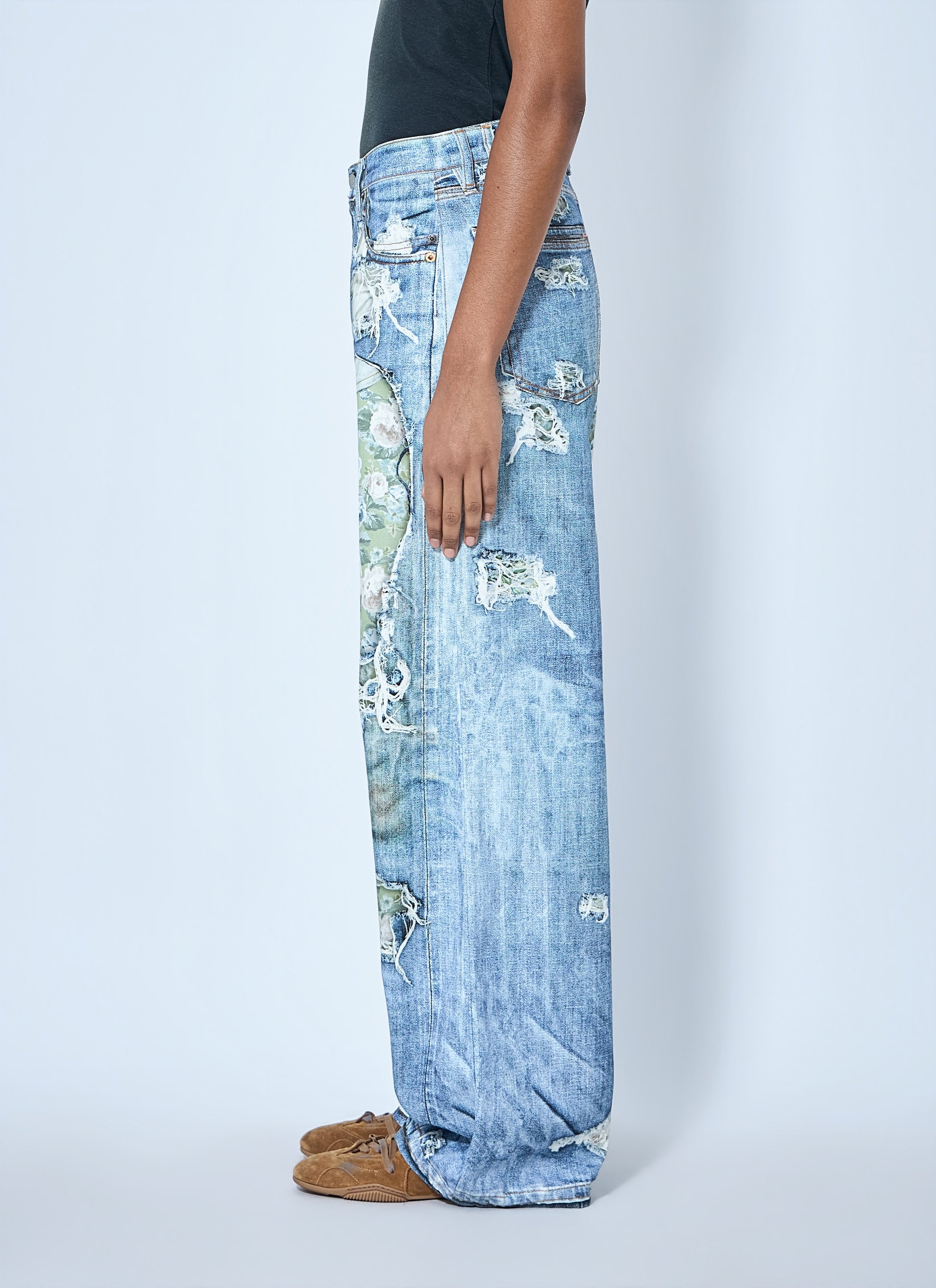 Acne Studios Women Distressed Floral Patchwork Jeans ACNE STUDIOS