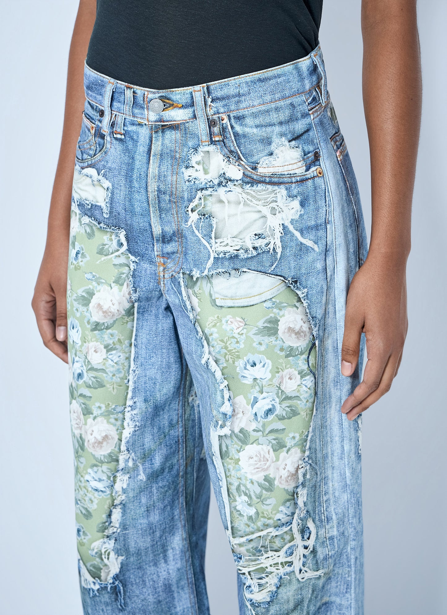 Acne Studios Women Distressed Floral Patchwork Jeans ACNE STUDIOS