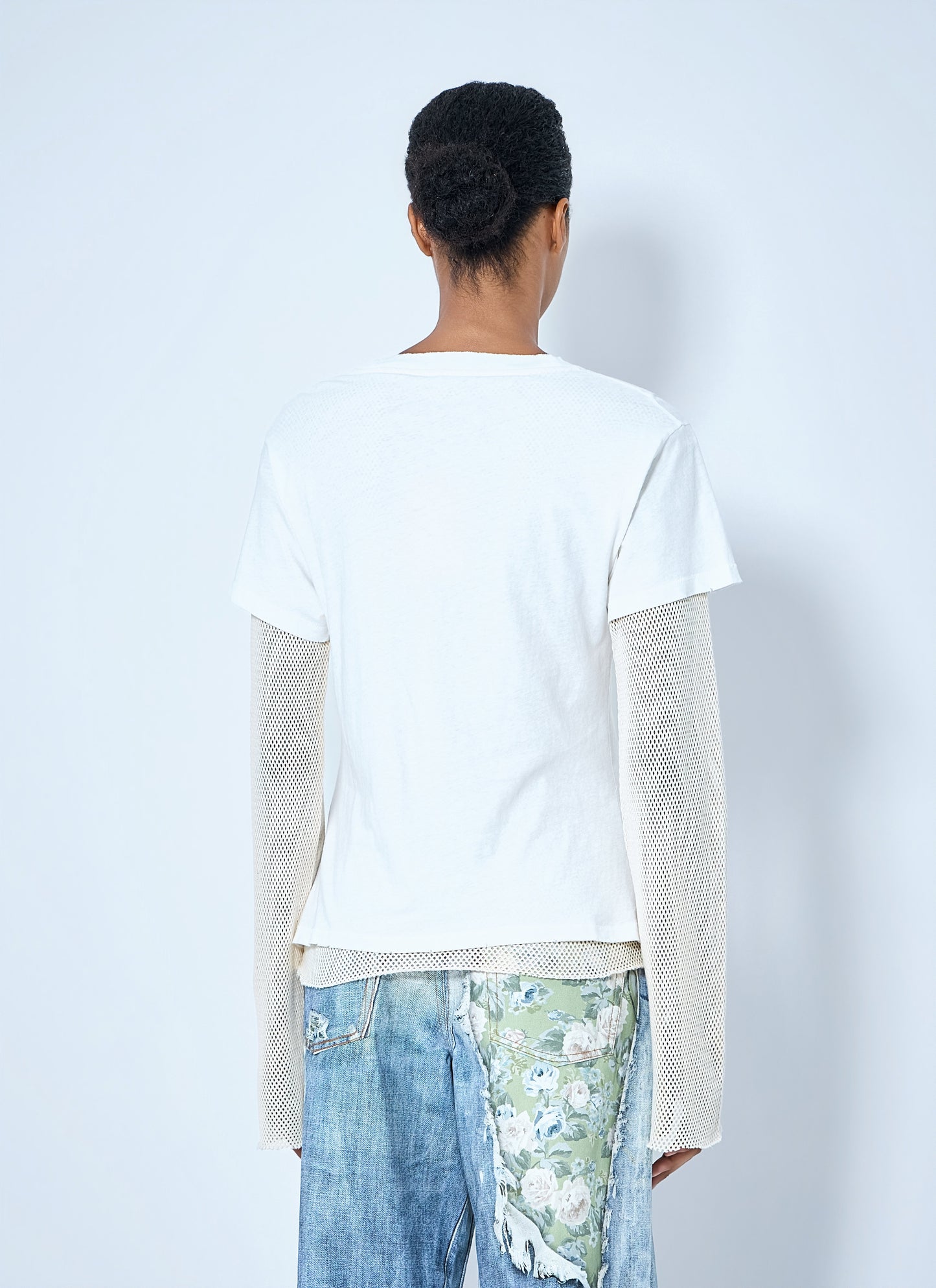 Acne Studios Women Layered Mesh Sleeve T-Shirt ACNE STUDIOS