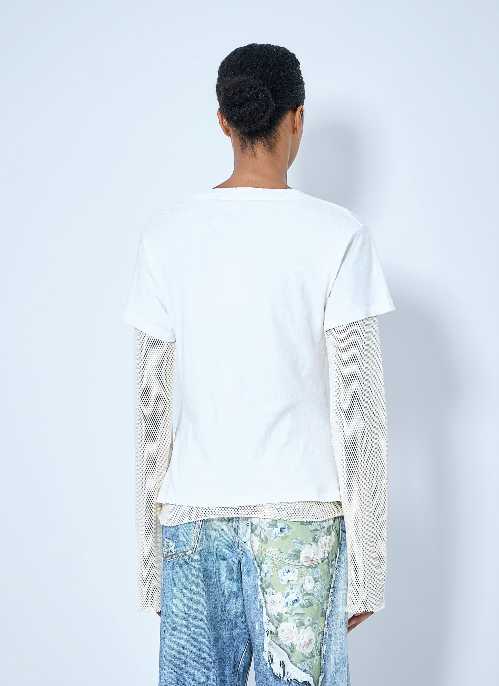 Acne Studios Women Layered Mesh Sleeve T-Shirt ACNE STUDIOS