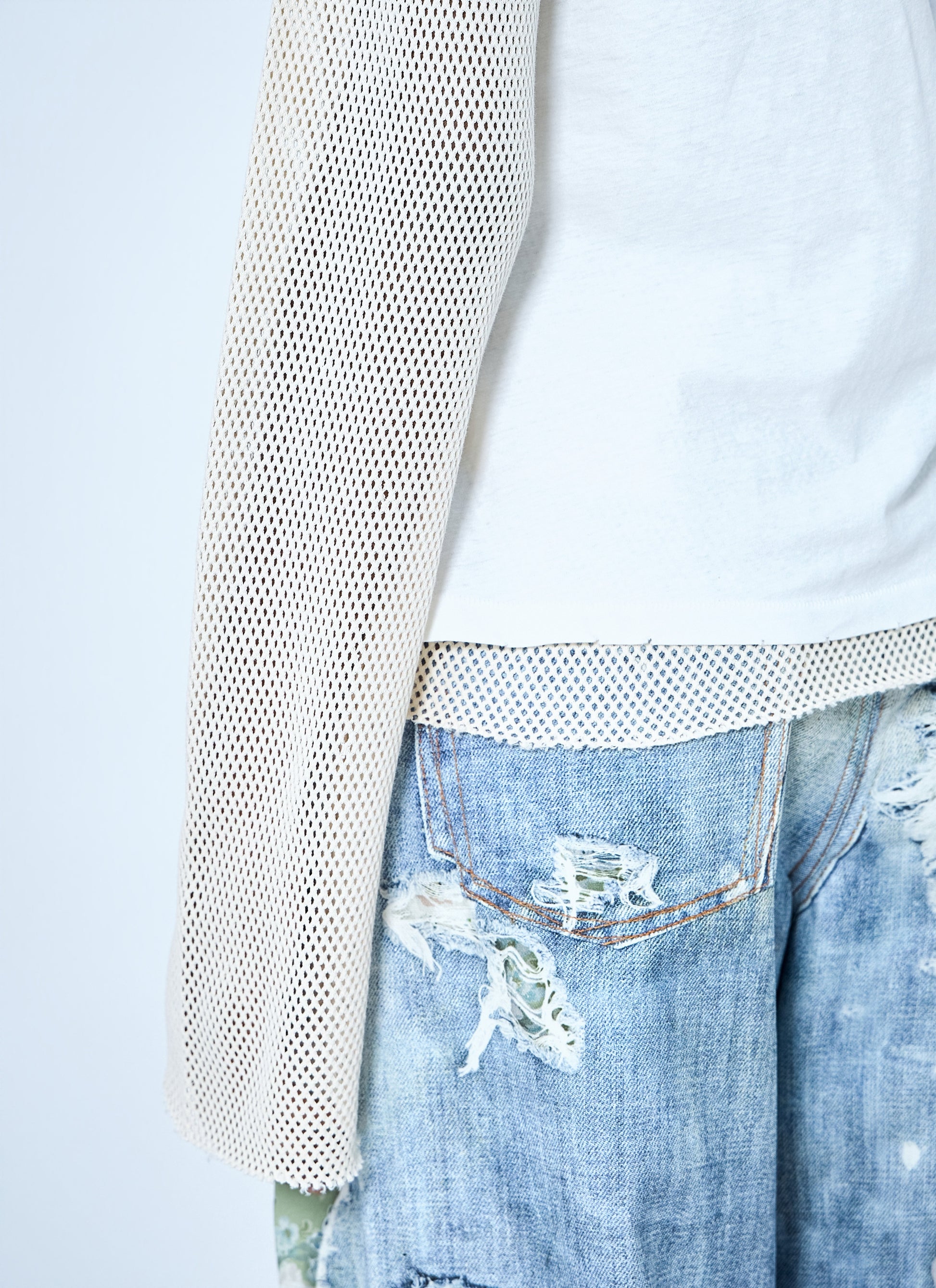 Acne Studios Women Layered Mesh Sleeve T-Shirt ACNE STUDIOS