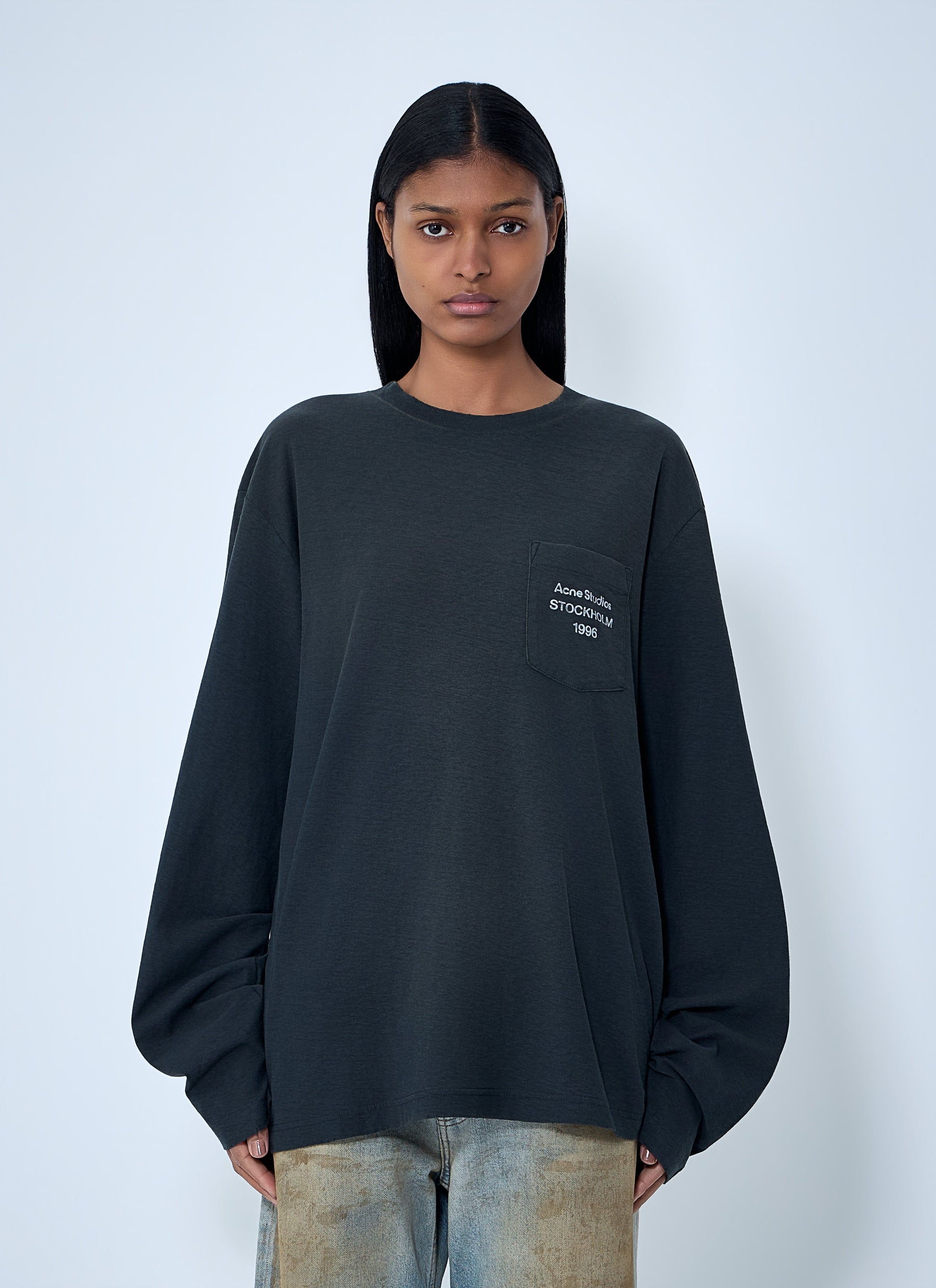 Acne Studios Women Long Sleeve Cotton Jersey T-Shirt ACNE STUDIOS