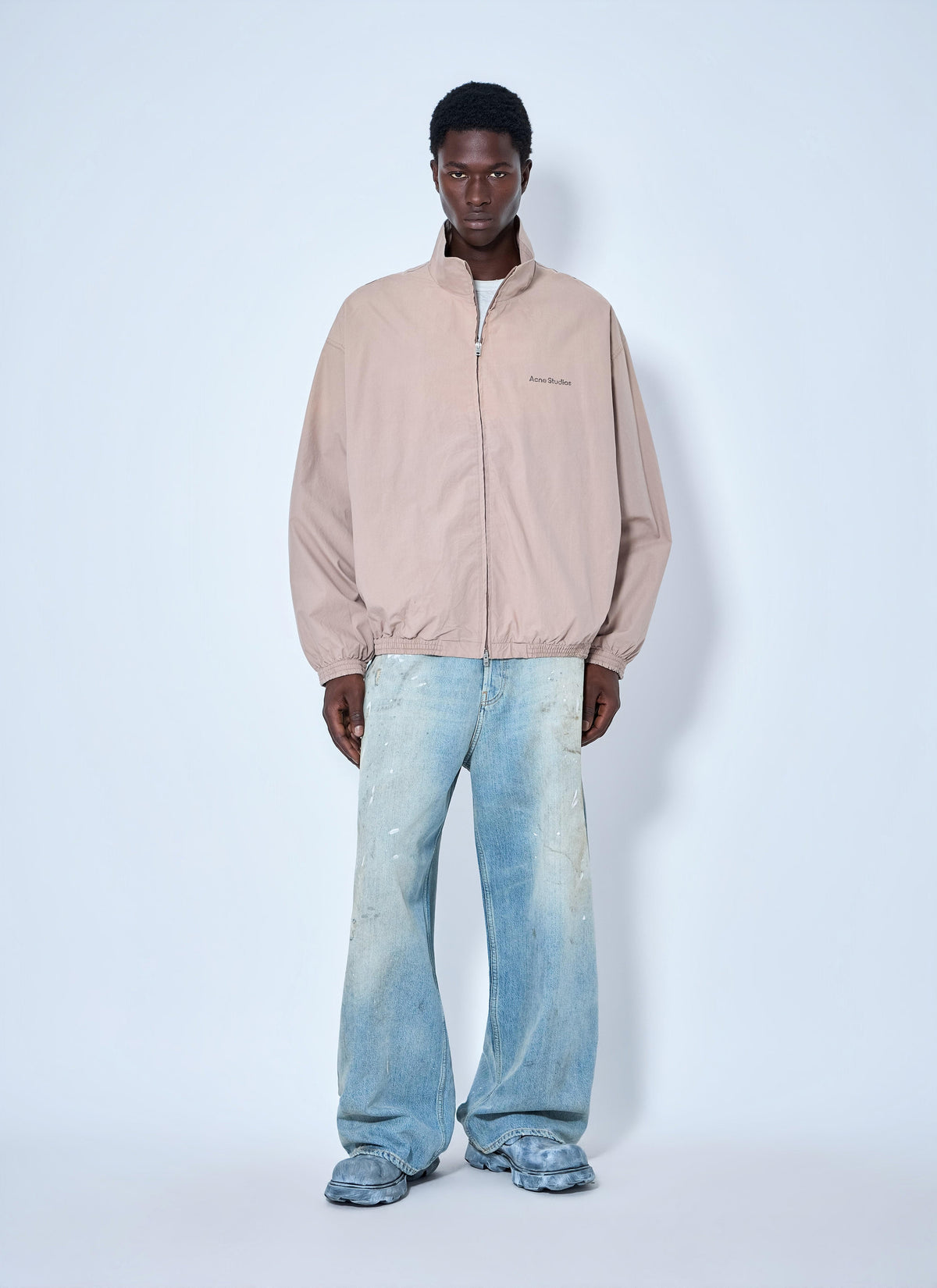 Acne Studios Men Logo Printed Zip-Up Jacket ACNE STUDIOS