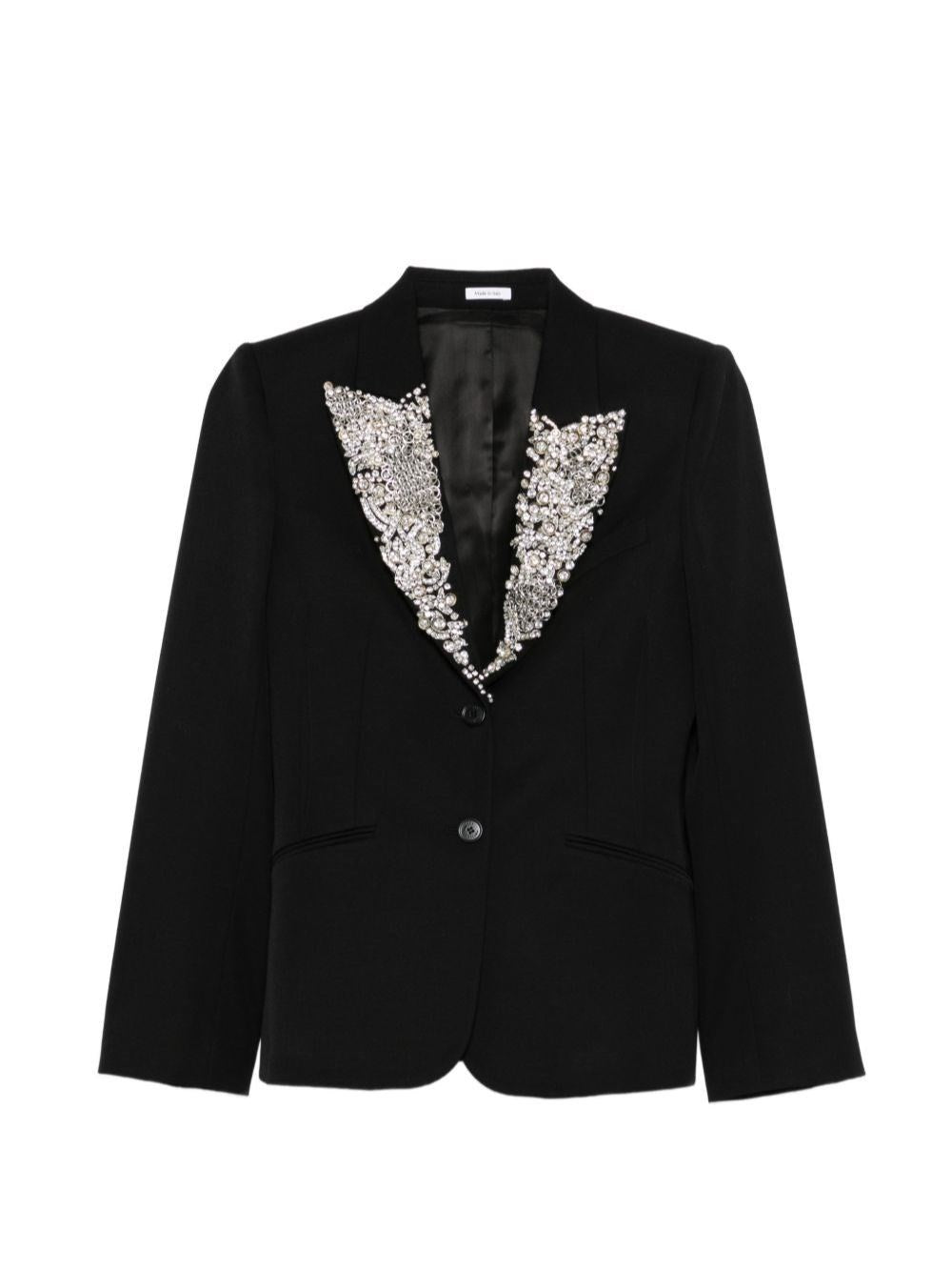 Mcqueen Women Single-Breasted Jacket With Chainmail-Style Embroidery ALEXANDER MCQUEEN