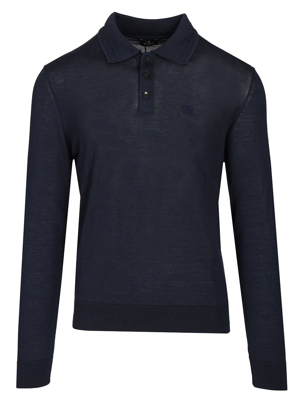 Etro Men Wool And Silk Polo Shirt