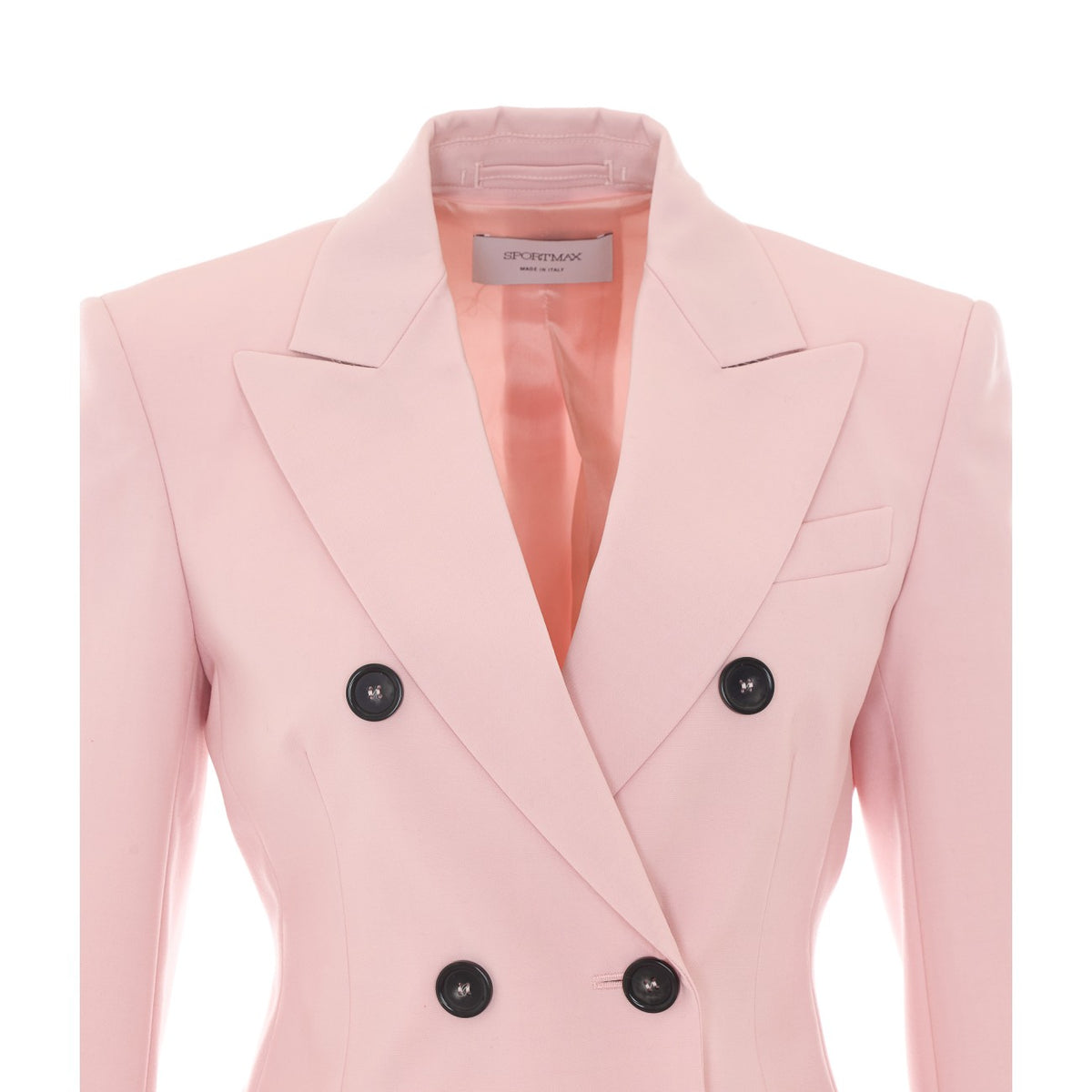 Sportmax Women Adamo Natural Stretch Wool Double-Breasted Blazer SPORTMAX