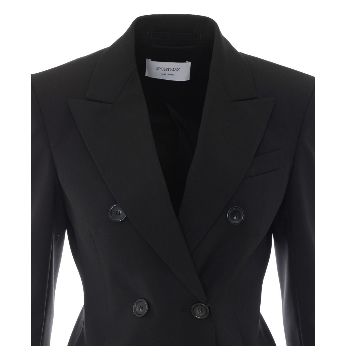 Sportmax Women Adamo Natural Stretch Wool Double-Breasted Blazer SPORTMAX