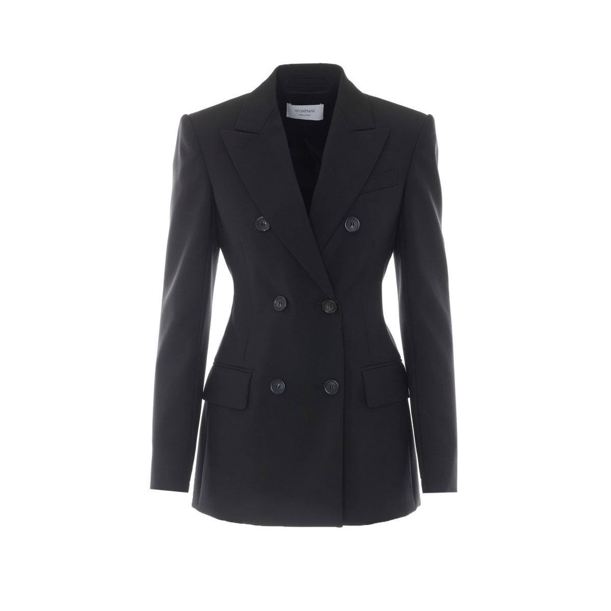 Sportmax Women Adamo Natural Stretch Wool Double-Breasted Blazer SPORTMAX