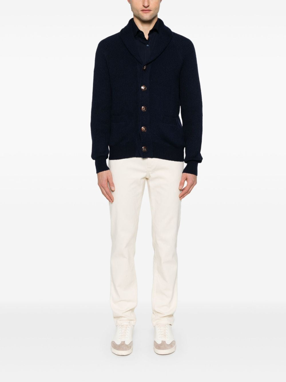 Brunello Cucinelli Men English Rib Knit Cardigan BRUNELLO CUCINELLI