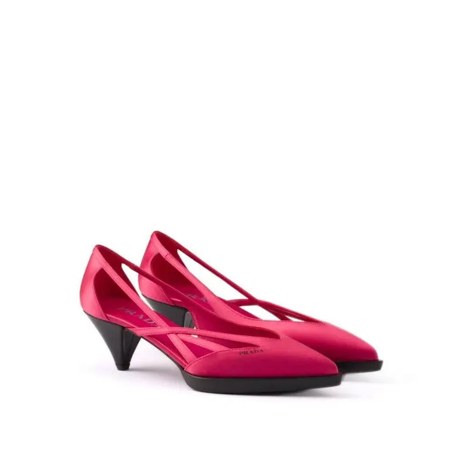 Prada 55Mm Satin Cut-Out Pumps Women PRADA