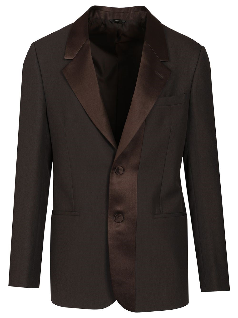 Fendi Men Brown Wool Crepe Blazer FENDI