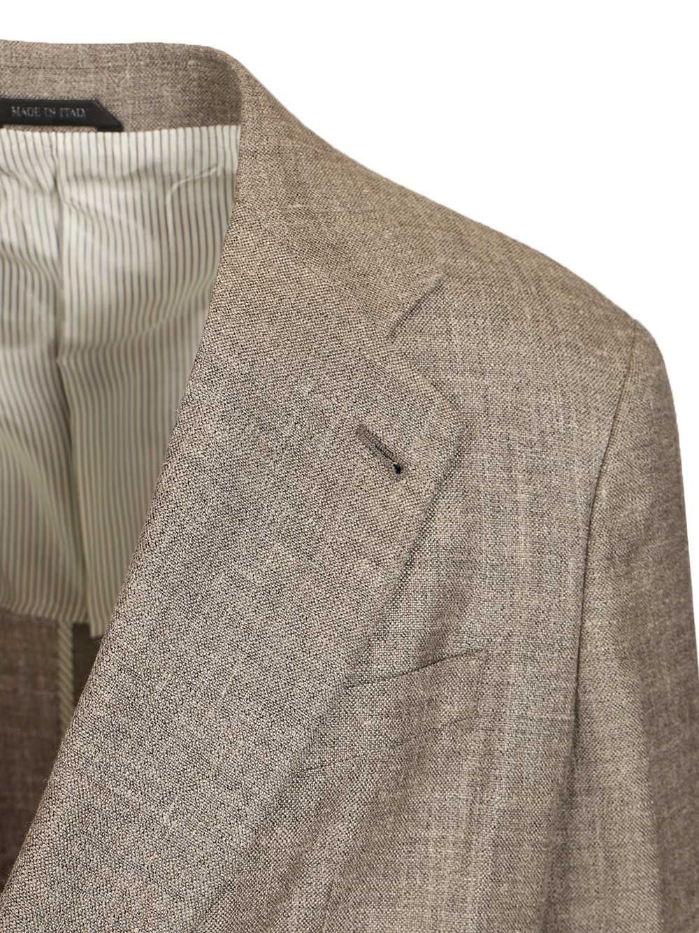 Giorgio Armani Men Double-Breasted Linen Blend Blazer GIORGIO ARMANI