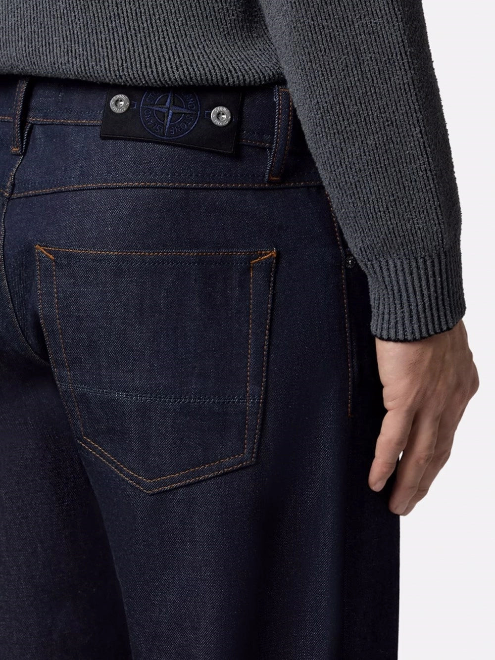 Stone Island Men `Indigo Denim-Raw` Jeans