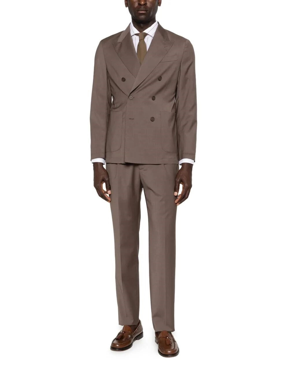 Brunello Cucinelli Men Stripe Linen Easy Fit Shirt With Spread Collar BRUNELLO CUCINELLI