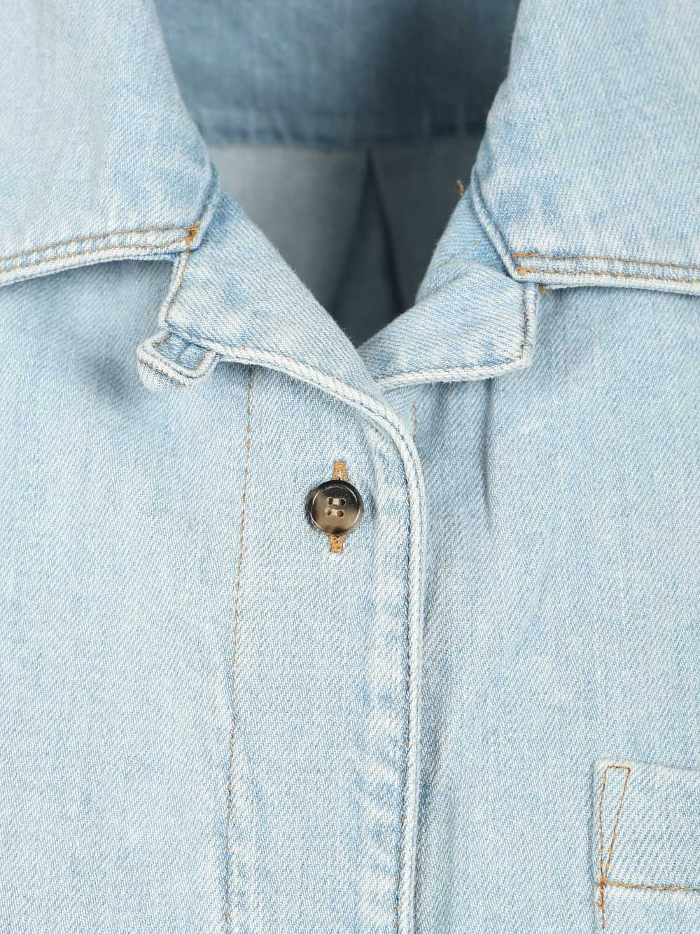 Loewe Paula's Ibiza Women Short-Sleeved Denim Shirt LOEWE