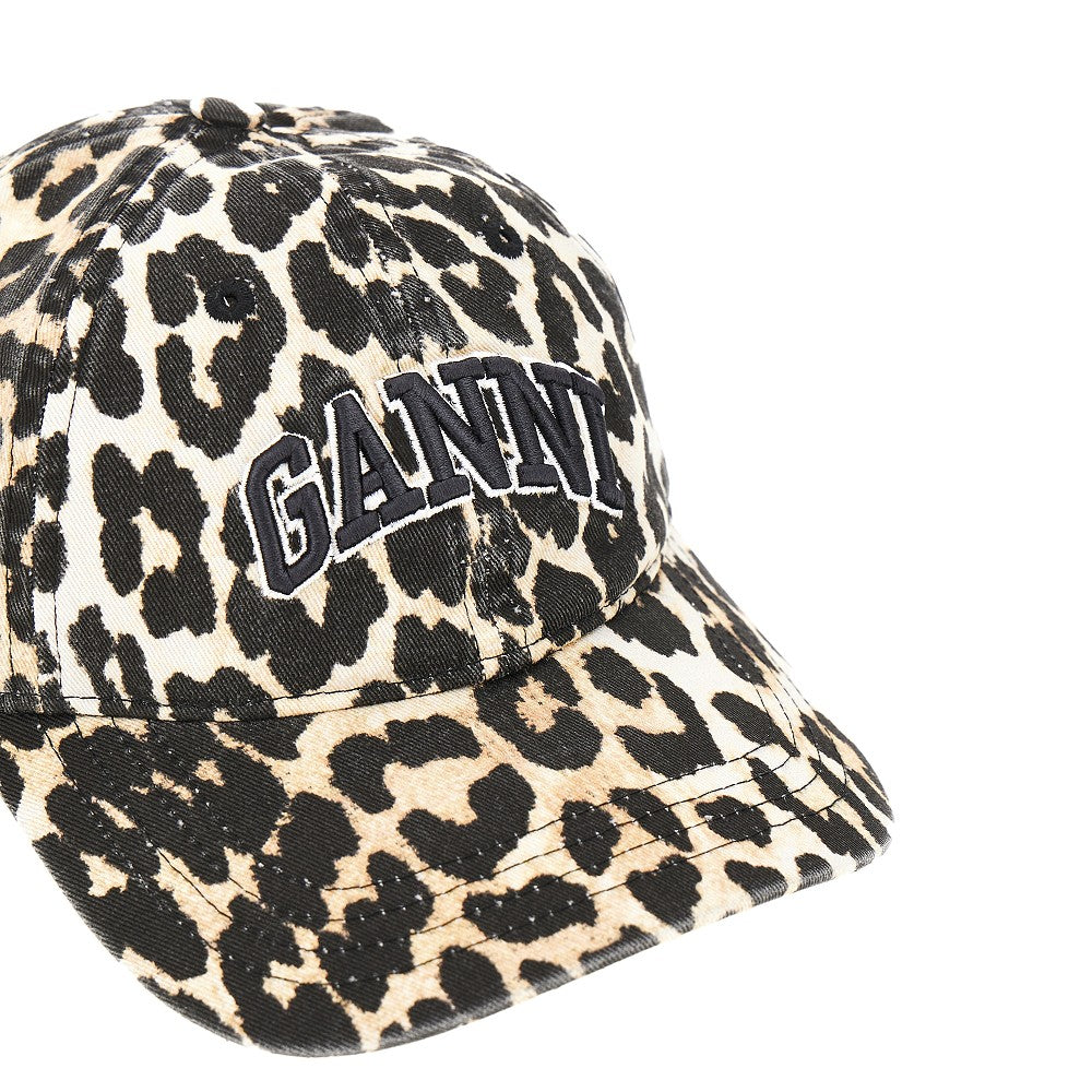 Ganni Women Leopard-Print Organic Cotton Baseball Hat GANNI