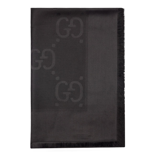 Gucci Women Gg Jacquard Wool And Silk Scarf