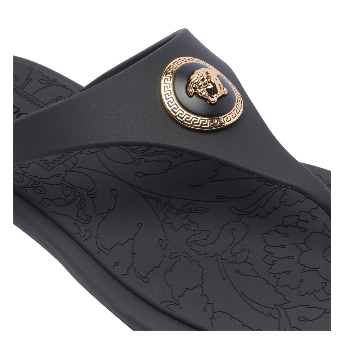 Versace Women Alia Rubber Flat Sandals VERSACE