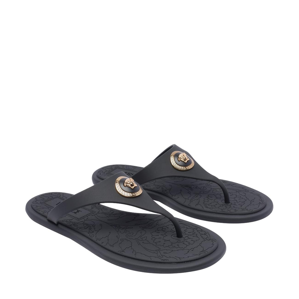 Versace Women Alia Rubber Flat Sandals VERSACE