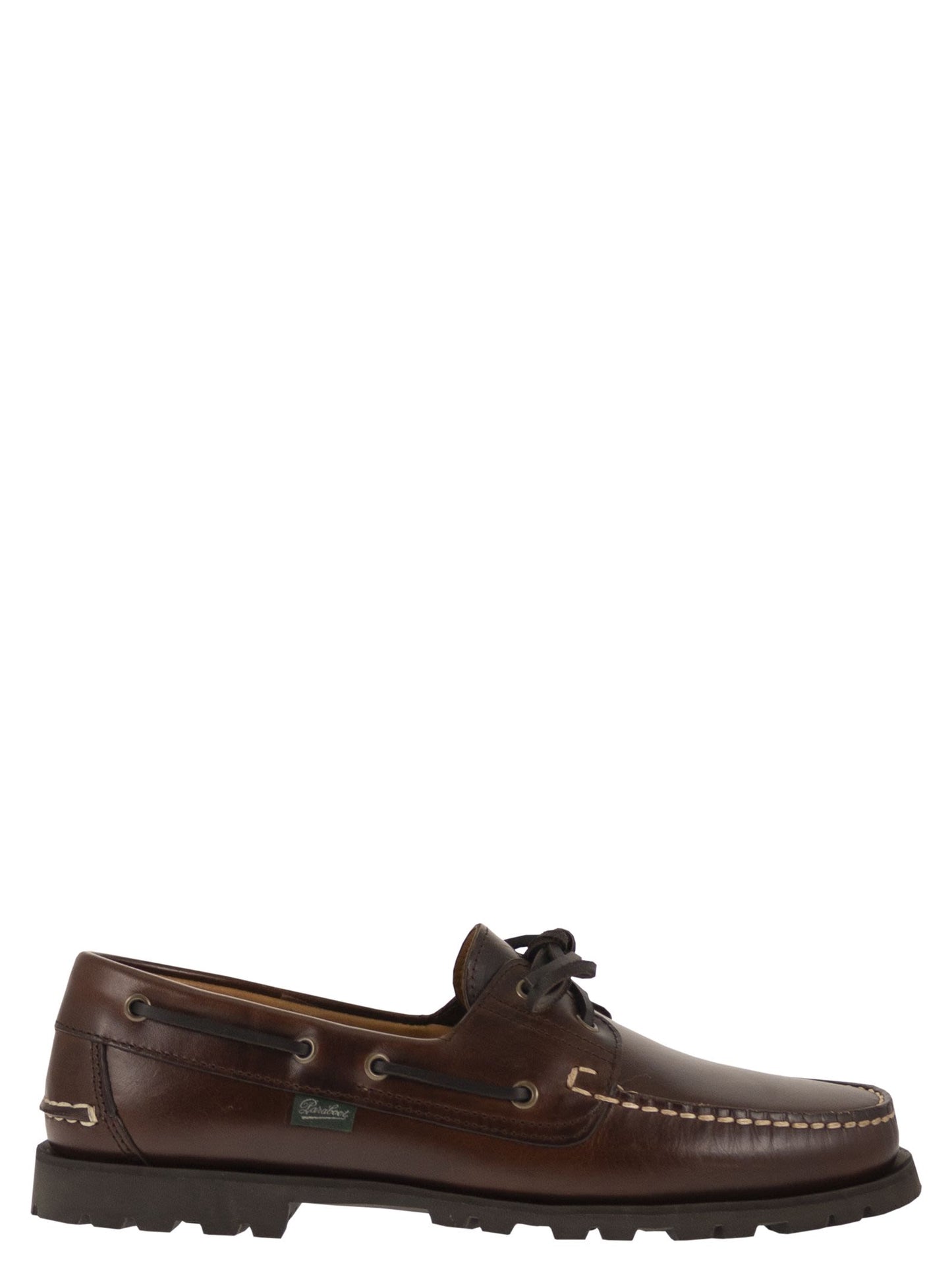 Paraboot Men Leather Boat Shoes With Lug Sole PARABOOT