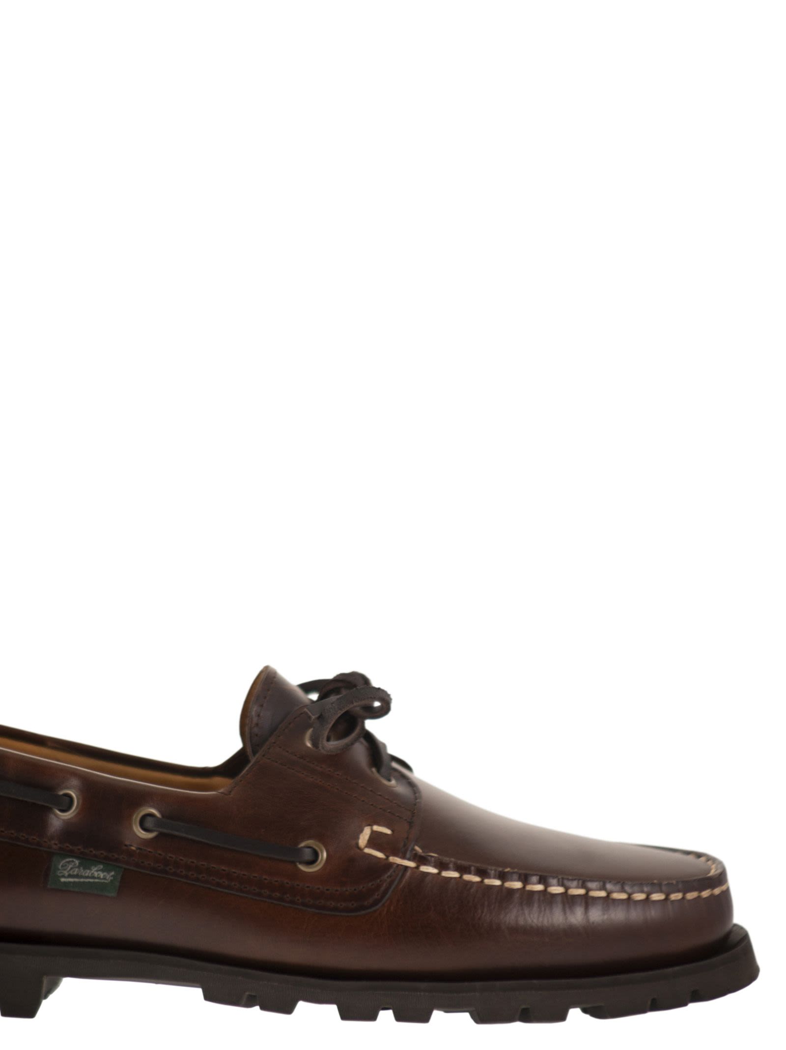 Paraboot Men Leather Boat Shoes With Lug Sole PARABOOT