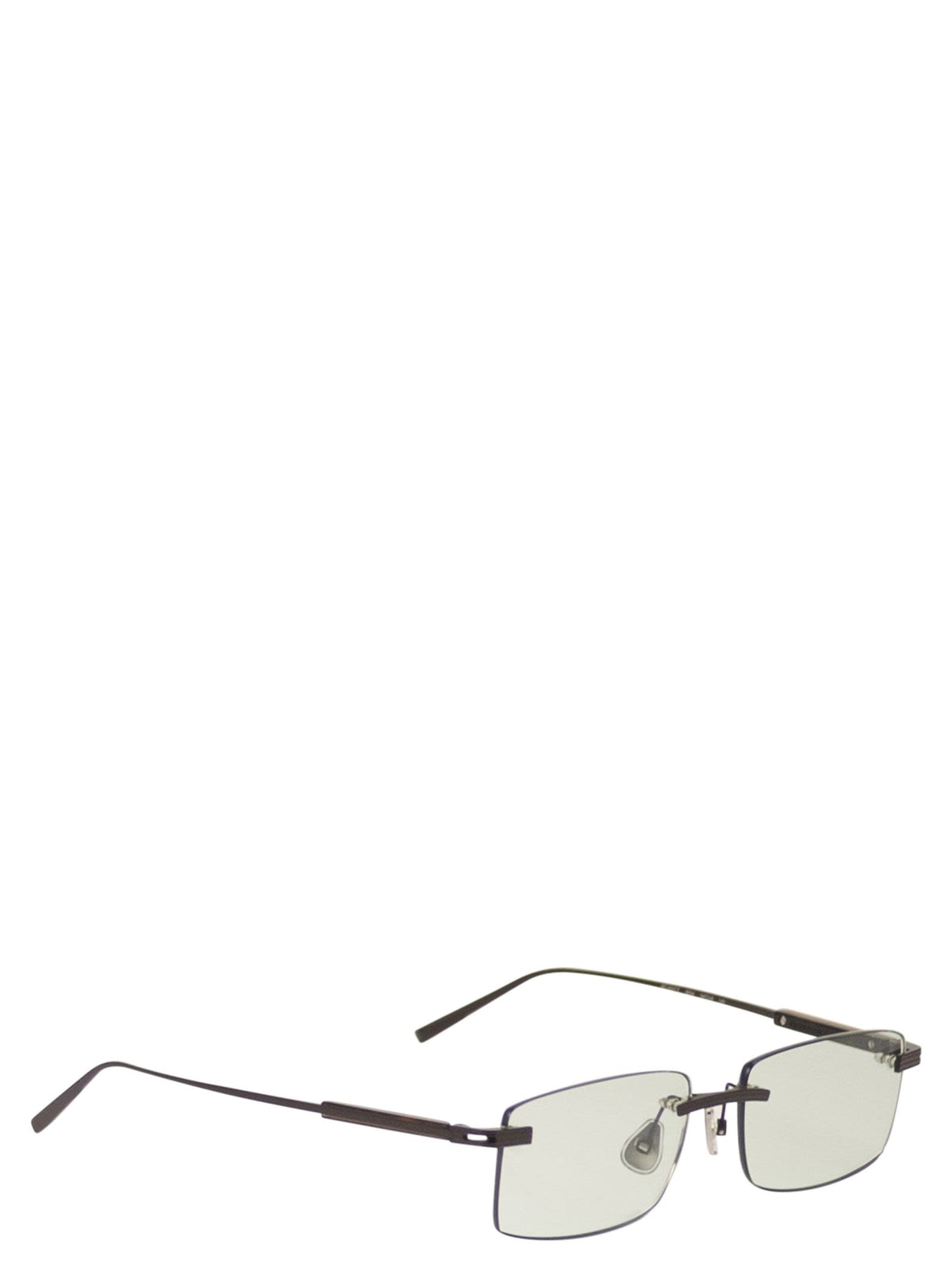 Brunello Cucinelli Men Rectangular Rimless Titanium Sunglasses With Interchangeable Lenses BRUNELLO CUCINELLI