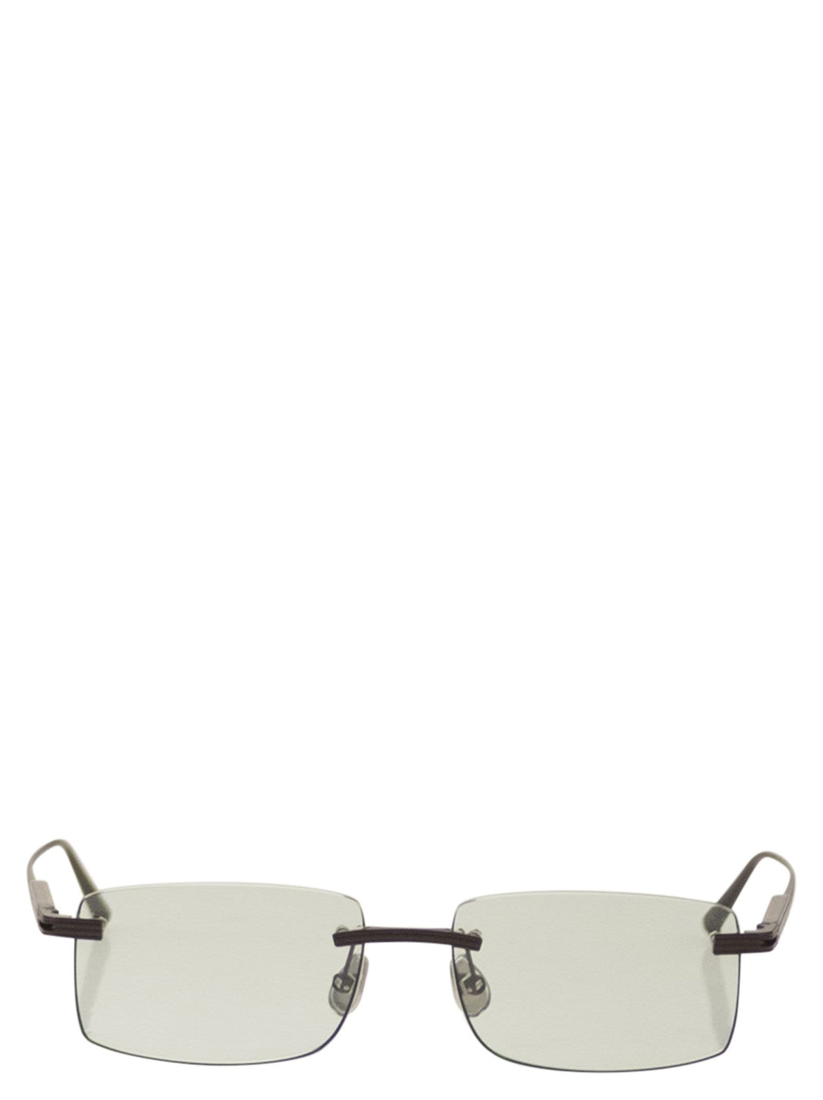 Brunello Cucinelli Men Rectangular Rimless Titanium Sunglasses With Interchangeable Lenses BRUNELLO CUCINELLI
