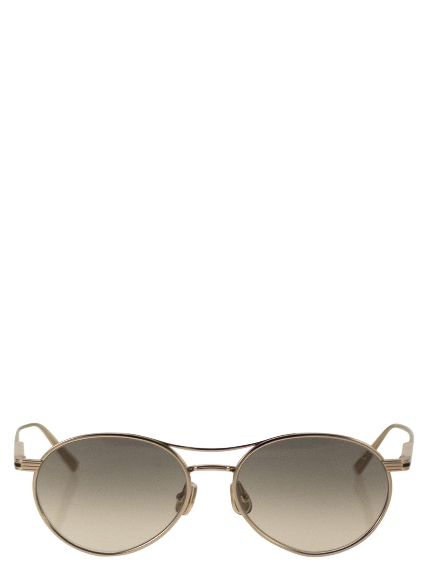 Brunello Cucinelli Unisex Titanium Aviator Sunglasses With Crystal Lenses BRUNELLO CUCINELLI