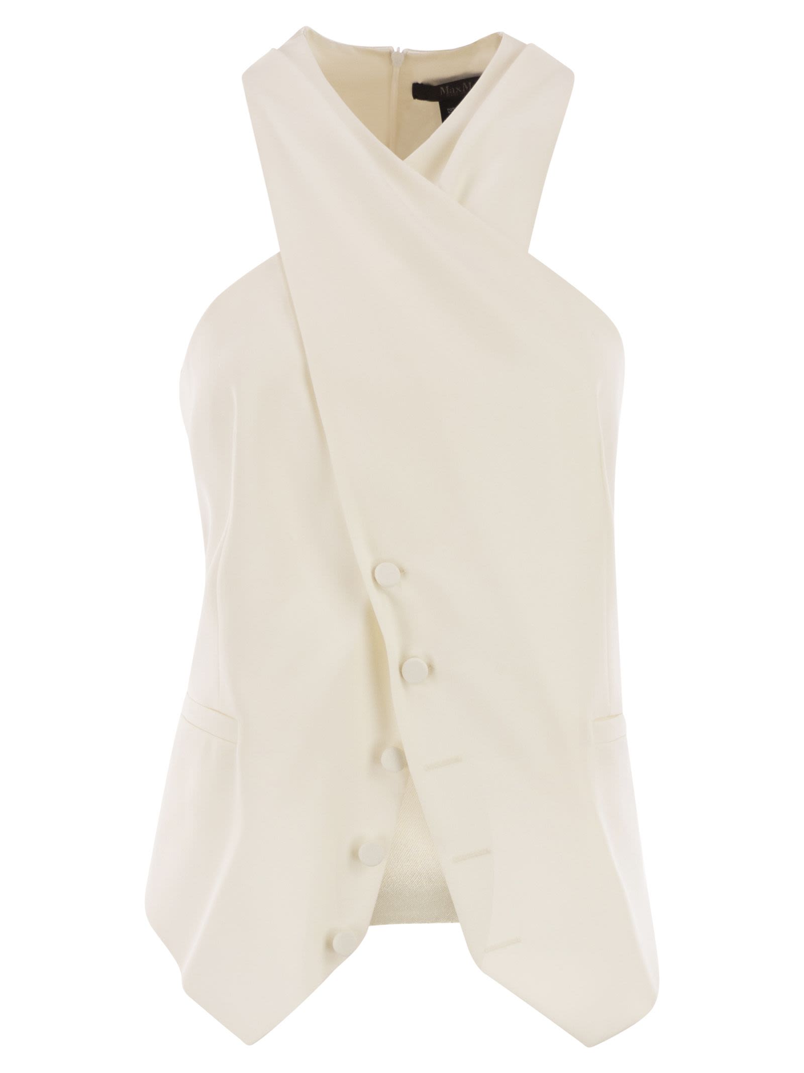 Max Mara Women Selva - Wool Gabardine And Satin Waistcoat MAX MARA