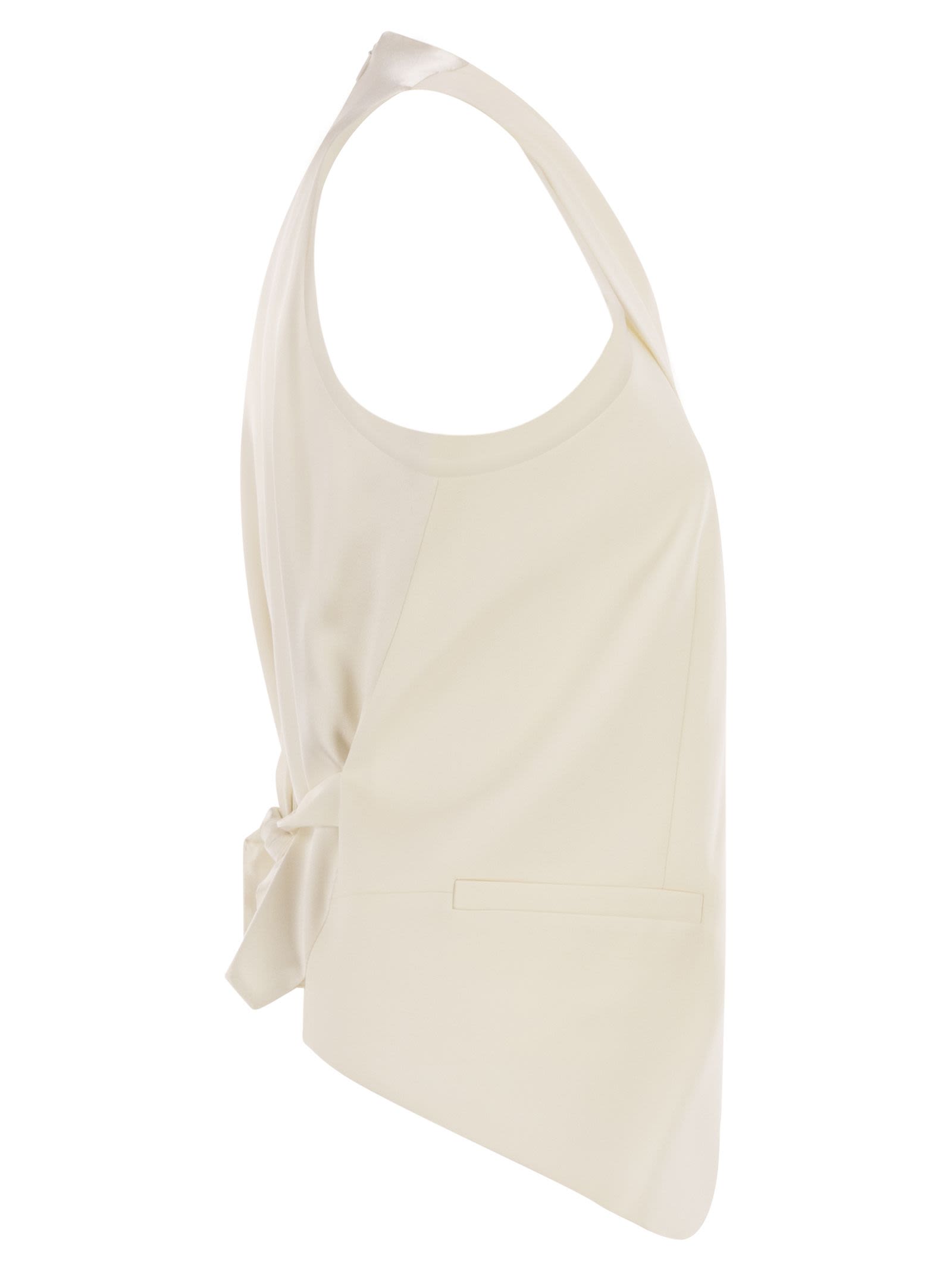 Max Mara Women Selva - Wool Gabardine And Satin Waistcoat MAX MARA