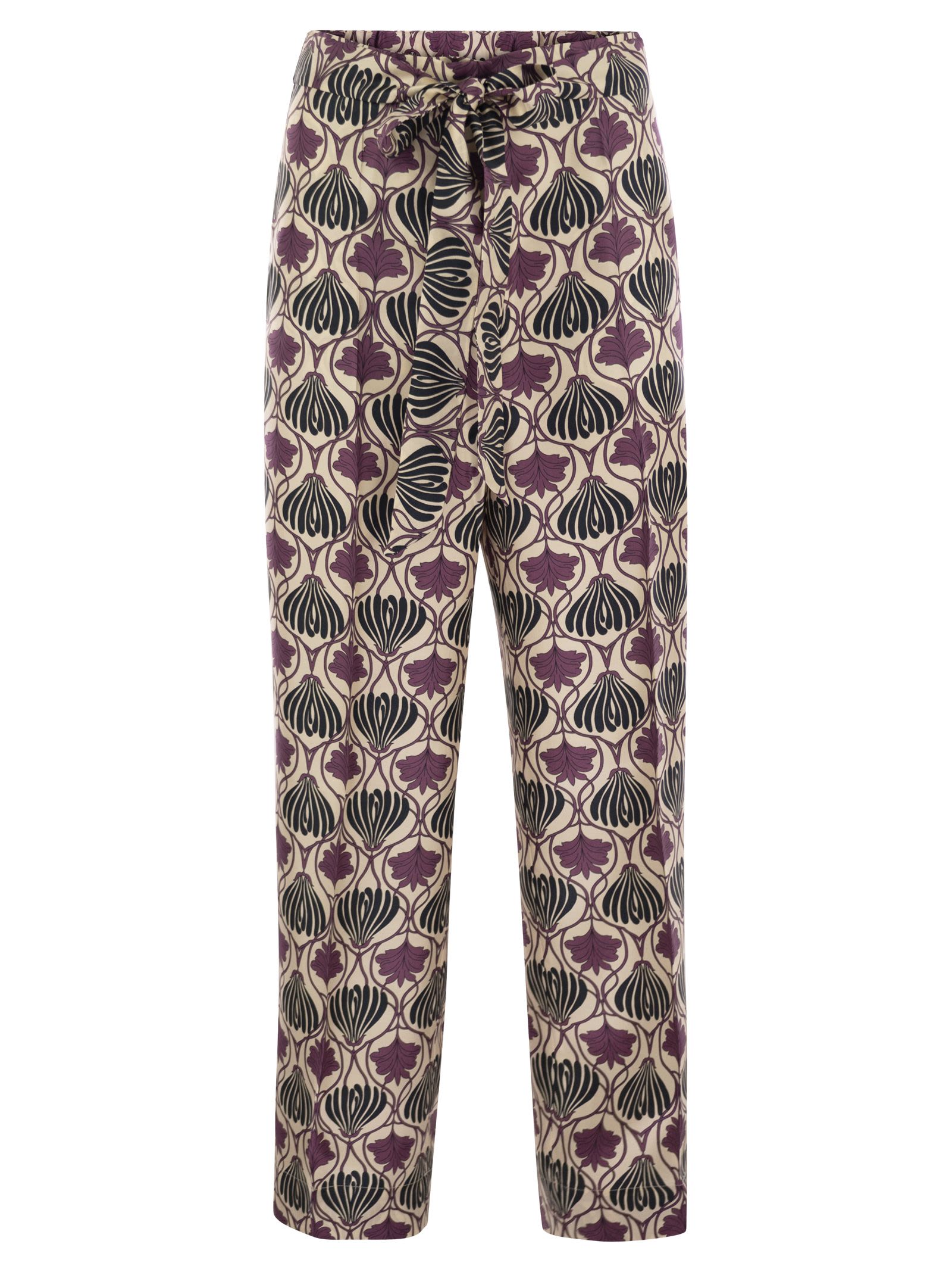 S Max Mara Women Timec - Printed Silk Fluid Trousers S MAX MARA