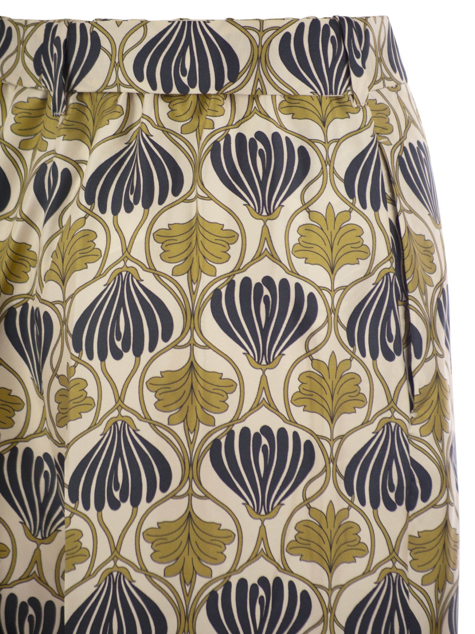 S Max Mara Women Timec - Printed Silk Fluid Trousers S MAX MARA