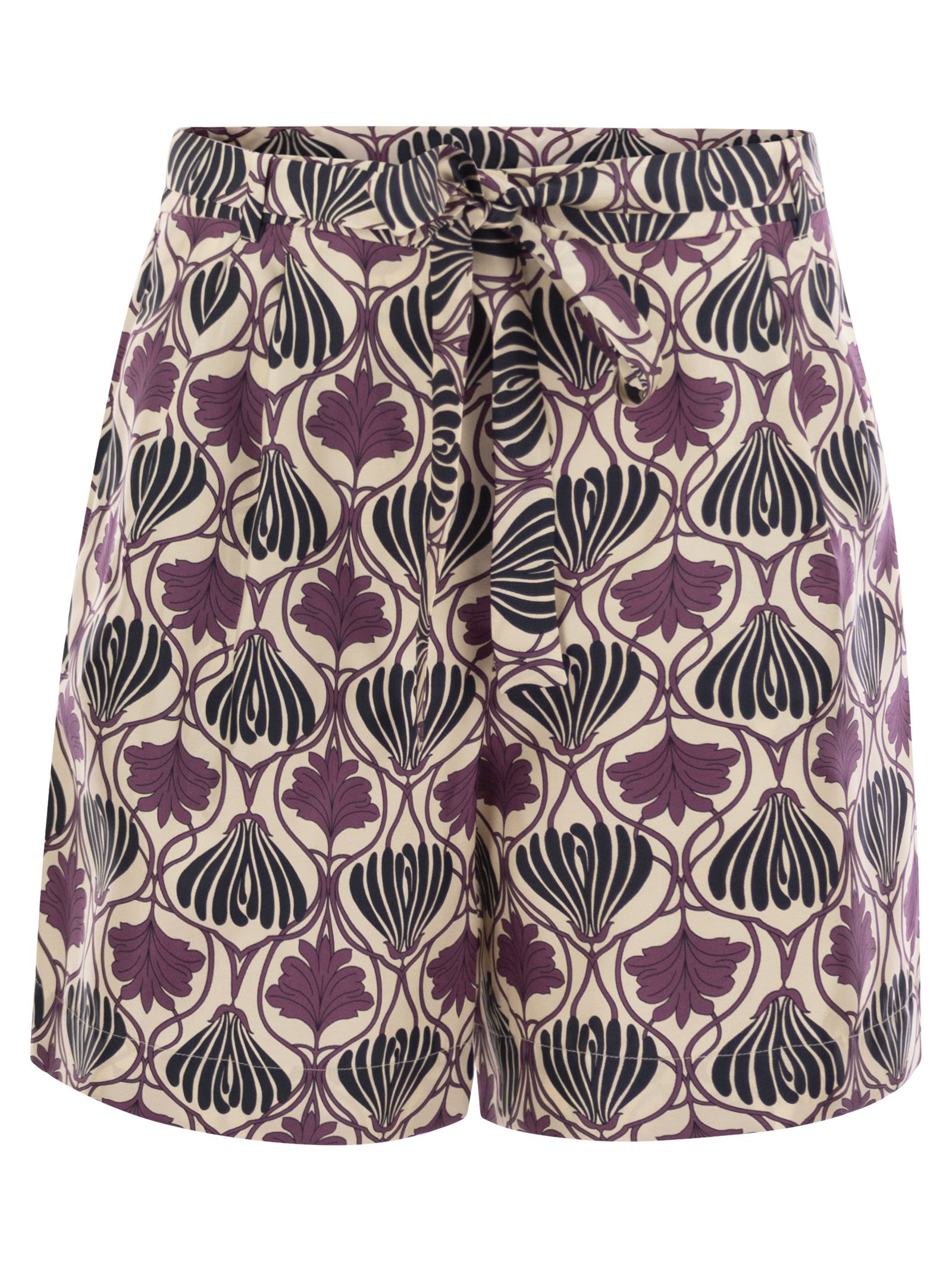 S Max Mara Women Metello - Printed Silk Fluid Short Trousers S MAX MARA