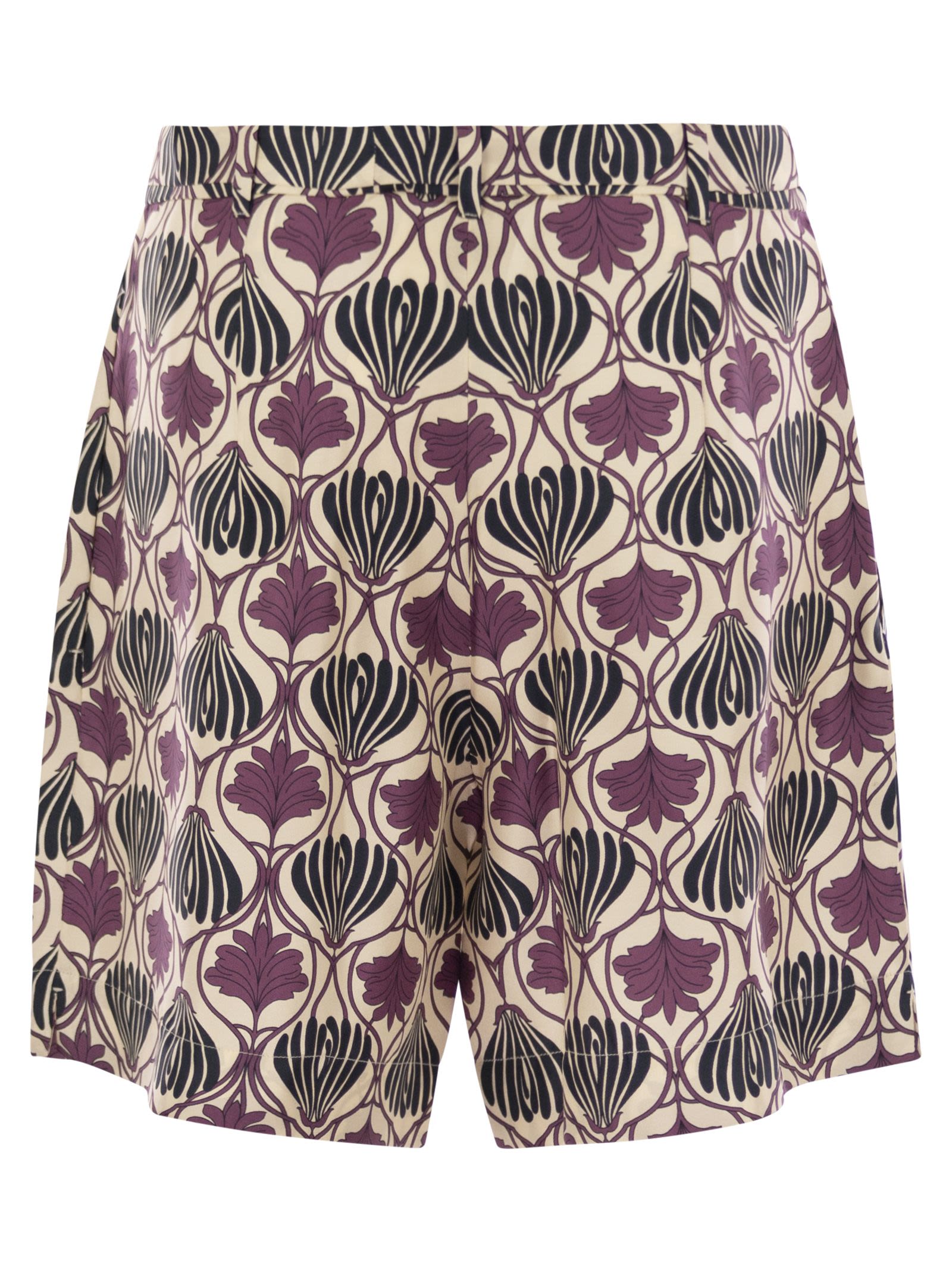 S Max Mara Women Metello - Printed Silk Fluid Short Trousers S MAX MARA