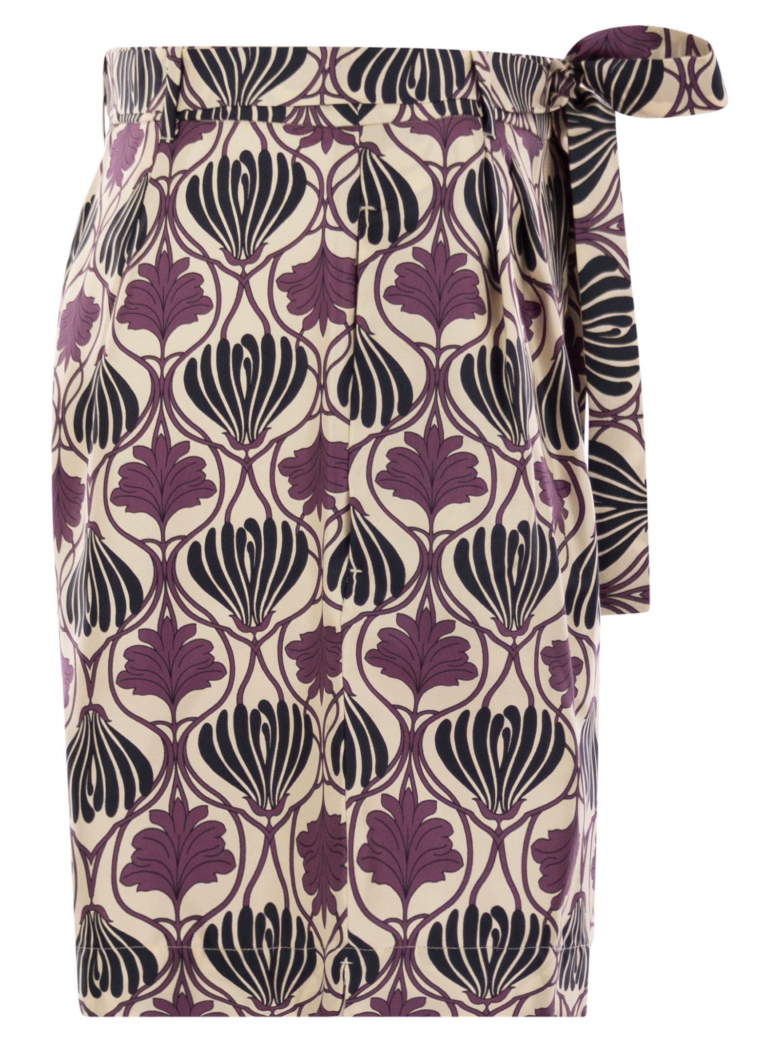 S Max Mara Women Metello - Printed Silk Fluid Short Trousers S MAX MARA