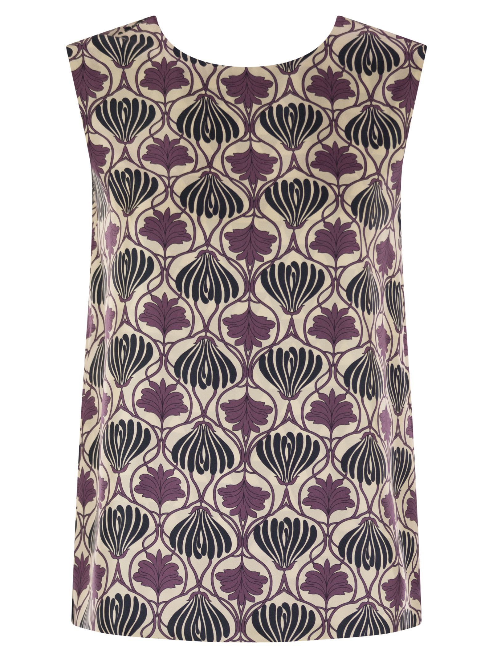 S Max Mara Women Timetop - Reversible Printed Silk Top S MAX MARA