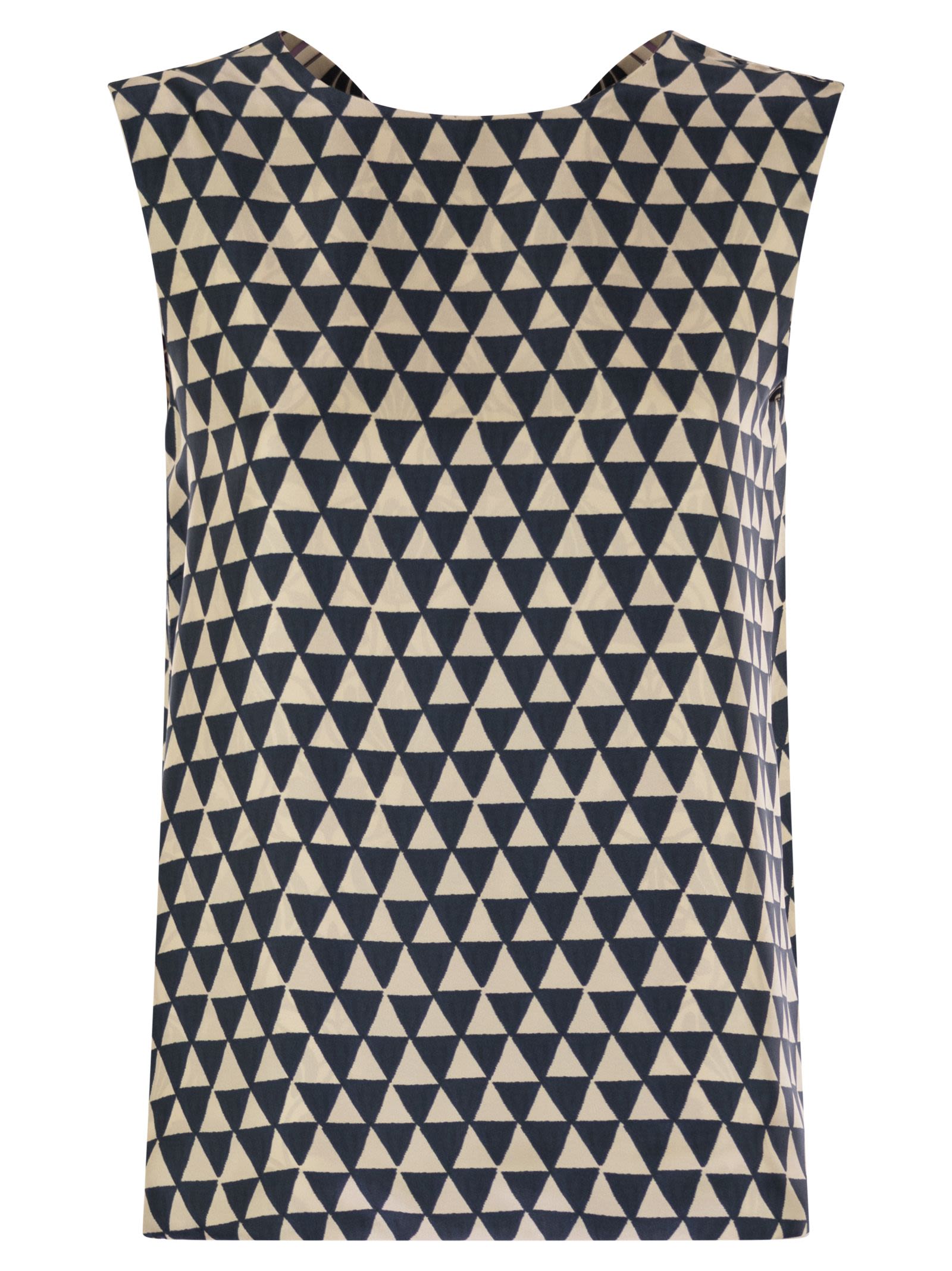 S Max Mara Women Timetop - Reversible Printed Silk Top S MAX MARA