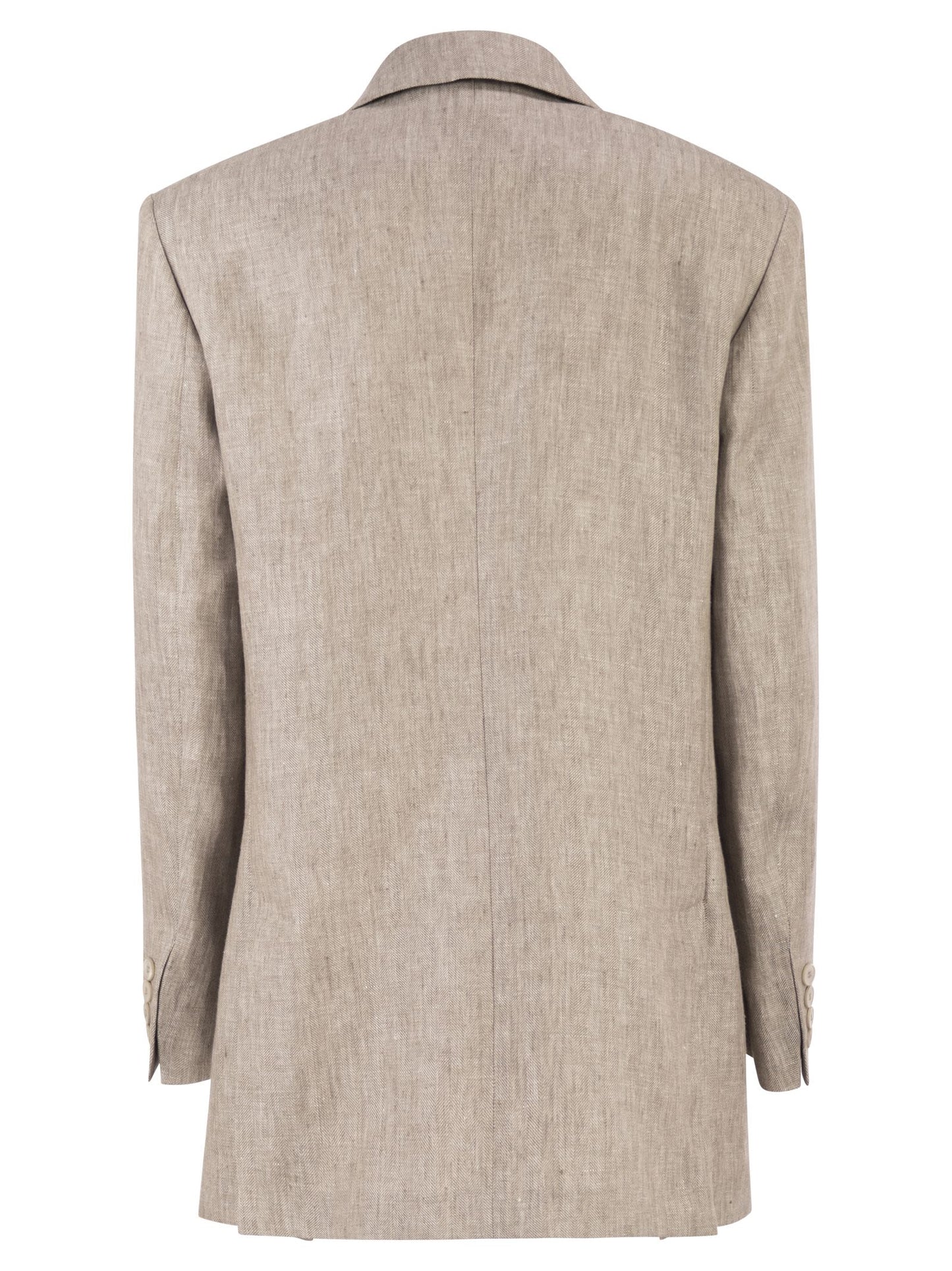 Max Mara Women Mxmolimpia1 - Double-Breasted Pure Linen Blazer MAX MARA