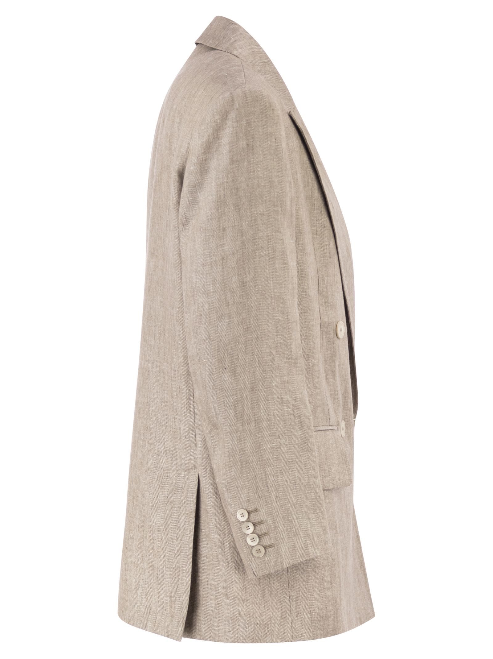 Max Mara Women Mxmolimpia1 - Double-Breasted Pure Linen Blazer MAX MARA