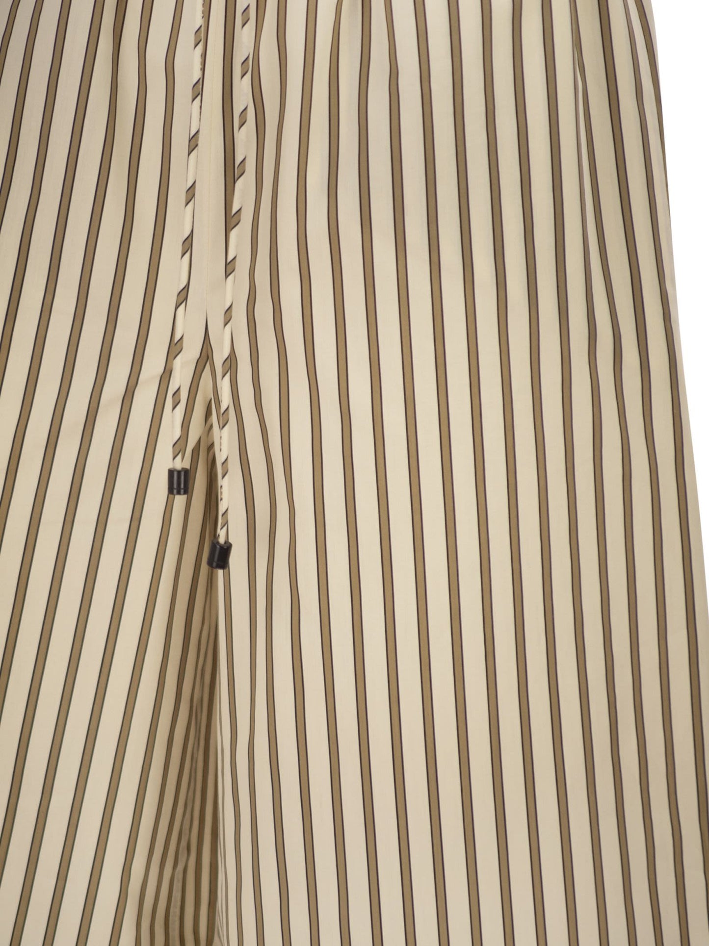 Max Mara Women Mxmordine - Wide-Leg Trousers In Striped Cotton And Silk Canvas MAX MARA