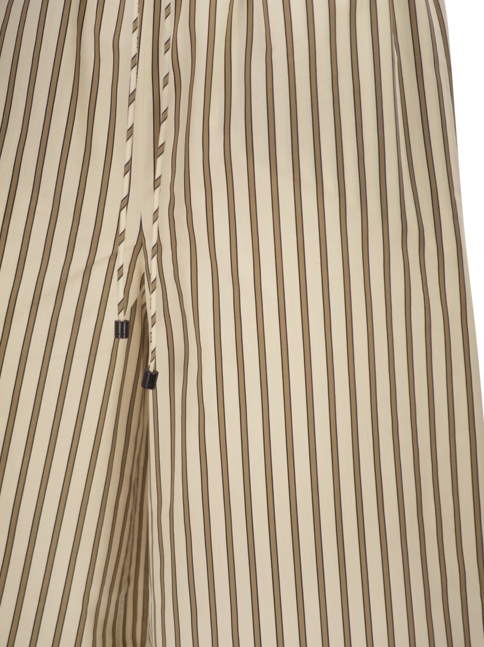 Max Mara Women Mxmordine - Wide-Leg Trousers In Striped Cotton And Silk Canvas MAX MARA