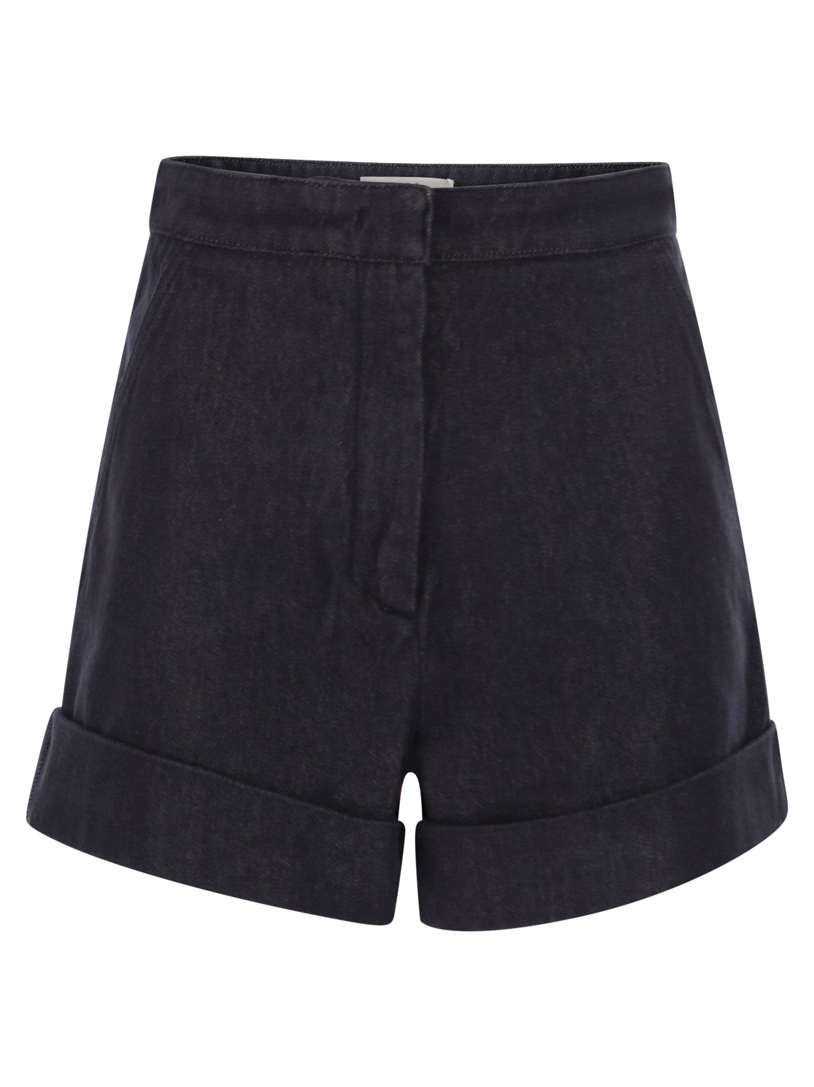 Maxmara Women Mxmcalca - Denim-Effect Cotton Shorts MAX MARA