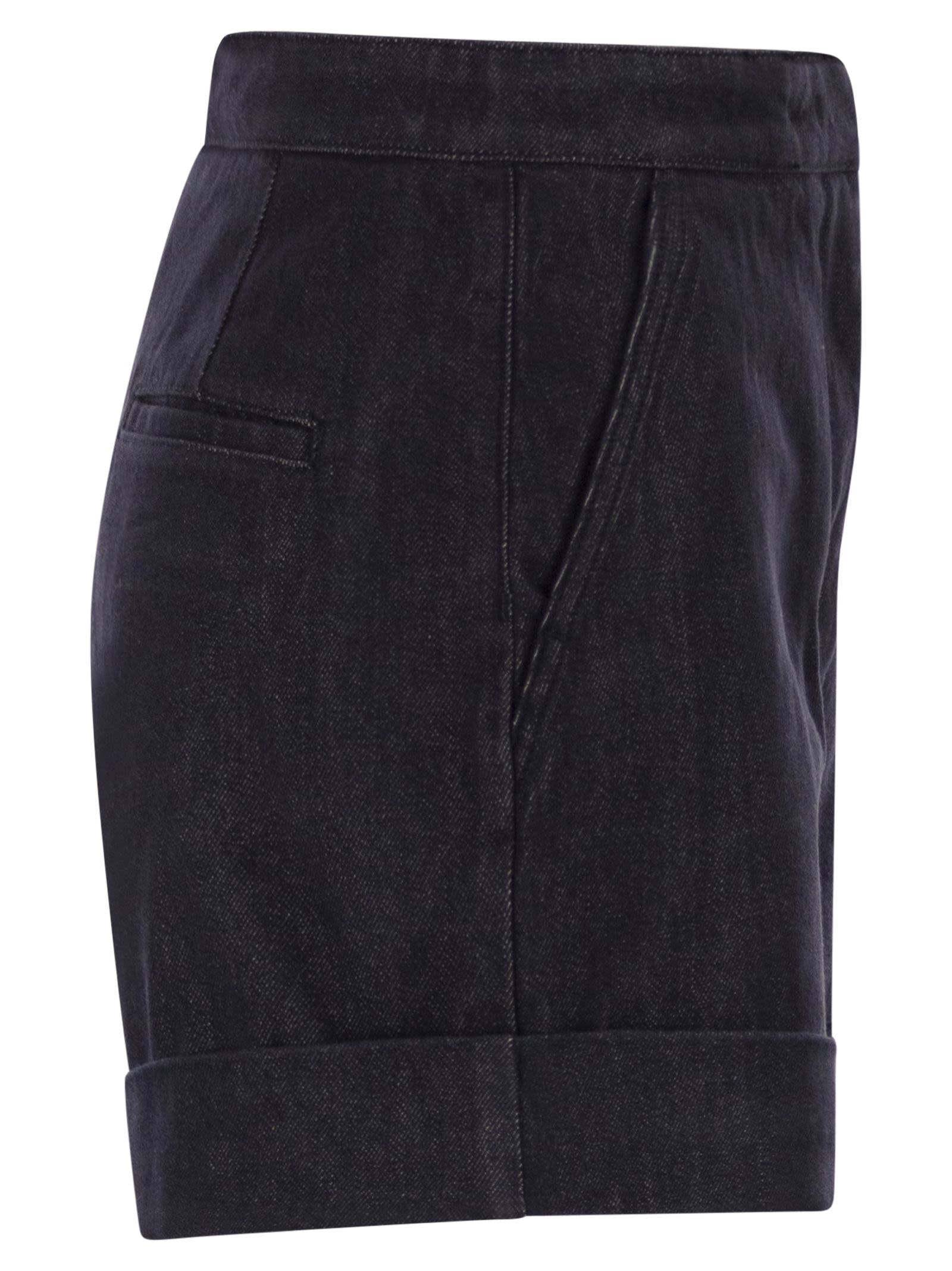 Maxmara Women Mxmcalca - Denim-Effect Cotton Shorts MAX MARA